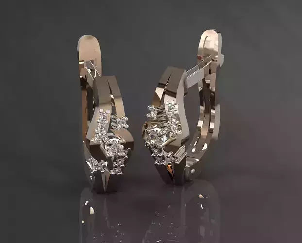 3D Earrings CAD Model