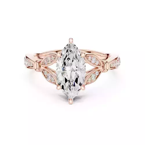 12x6mm Marquise Cut Diamond Engagement Ring 3DM STL Video 3D print model