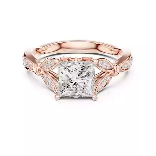 Princess Cut Diamond Engagement Wedding Ring 3DM STL Video