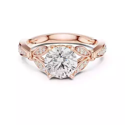 Round Cut Diamond Vintage Engagement Ring 3DM STL Video