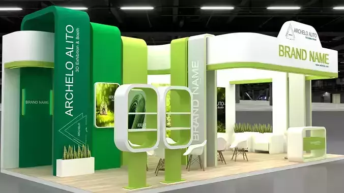 3d stand booth  Low-poly 3D model