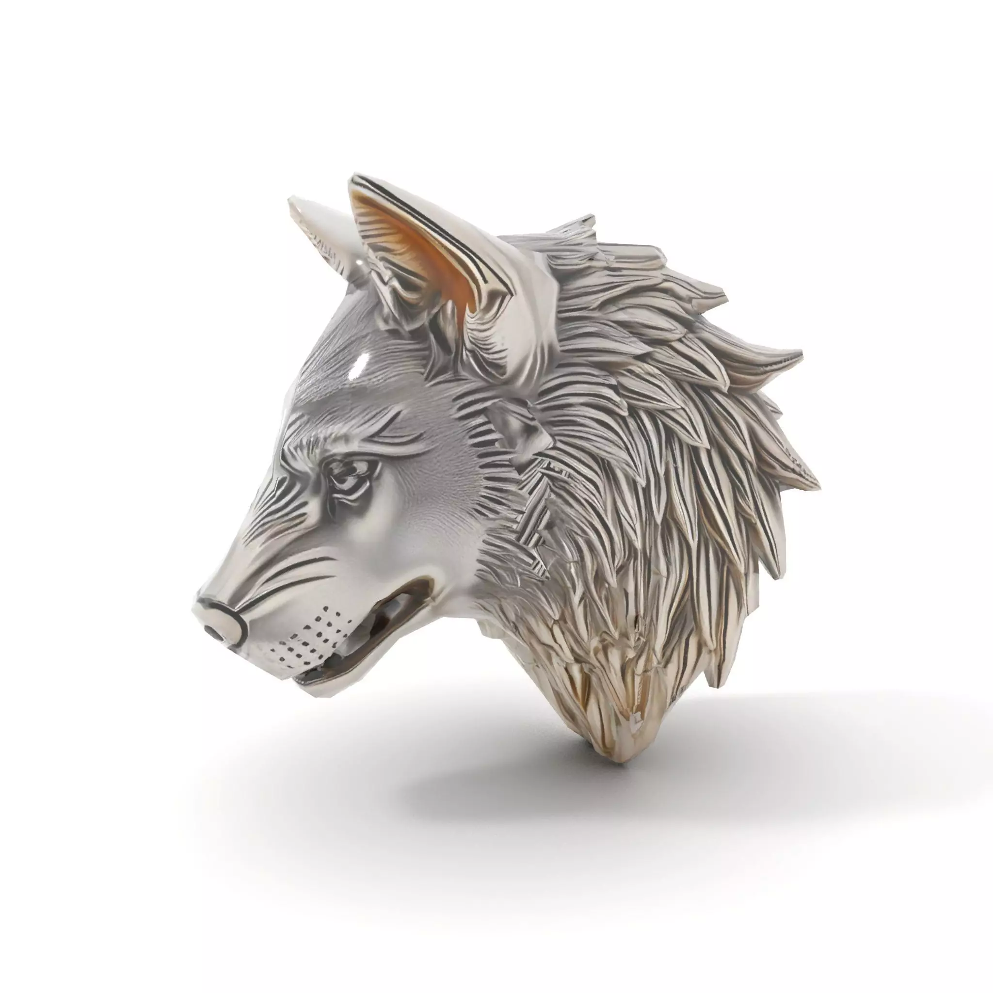 Silver Wolf Head Sculpture model pack Low-poly 3D model_7