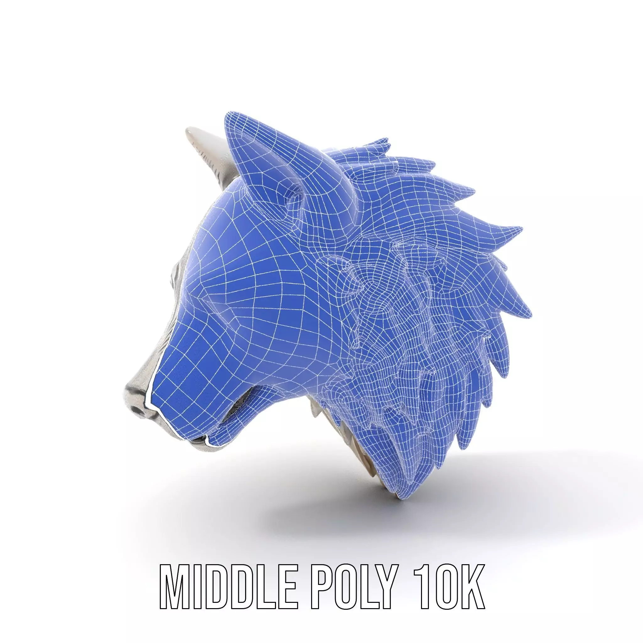 Silver Wolf Head Sculpture model pack Low-poly 3D model_15