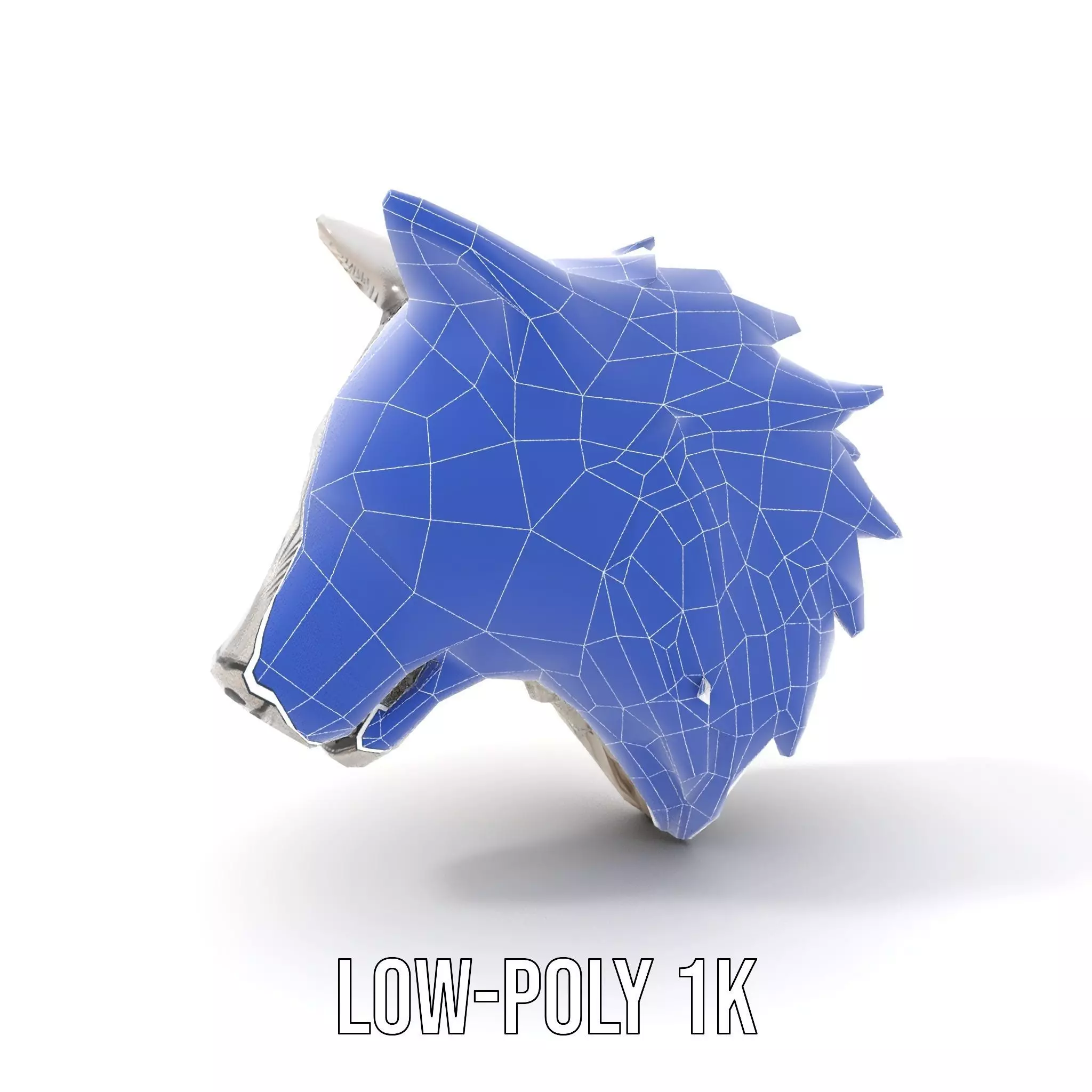 Silver Wolf Head Sculpture model pack Low-poly 3D model_30