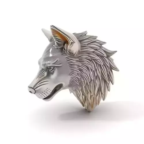 Silver Wolf Head Sculpture model pack