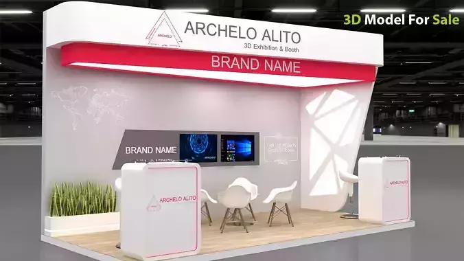 3d exhibition modular Low-poly 3D model