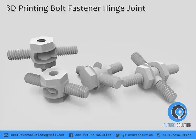 3D Printing Bolt Fastener Hinge Joint Free 3D print model