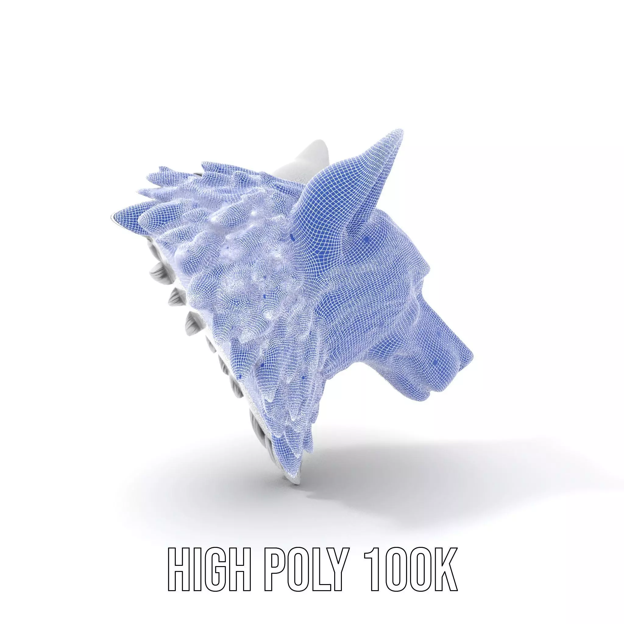 Silver Wolf Sculpture model pack Low-poly 3D model_4
