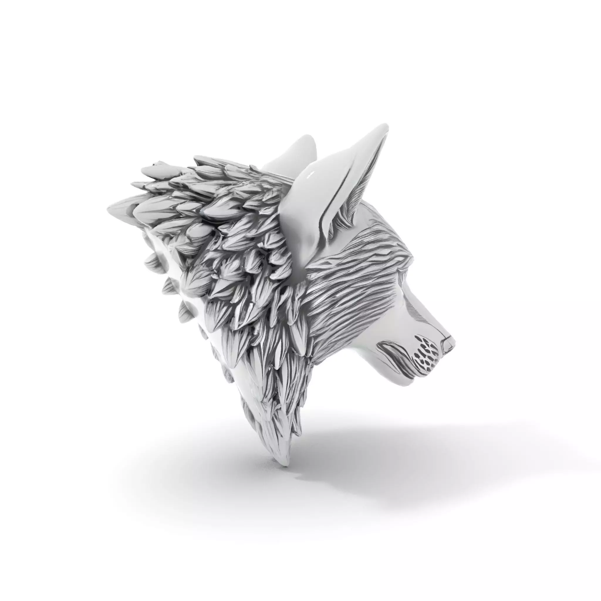 Silver Wolf Sculpture model pack Low-poly 3D model_19