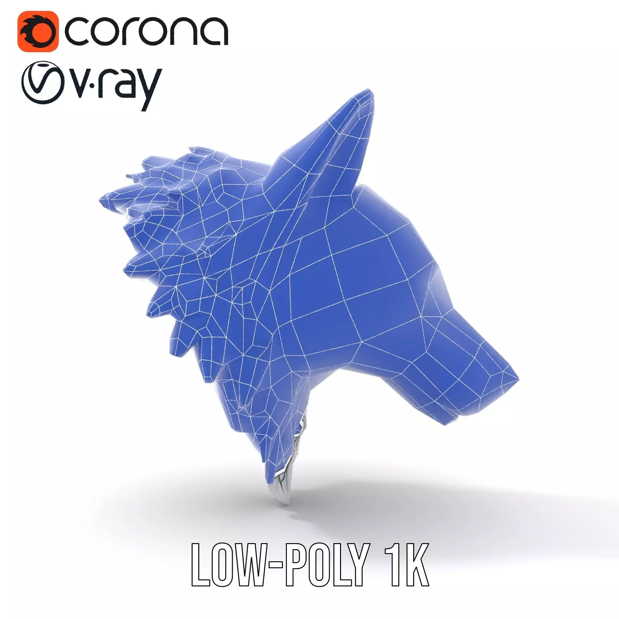 Silver Wolf Sculpture model pack Low-poly 3D model_25