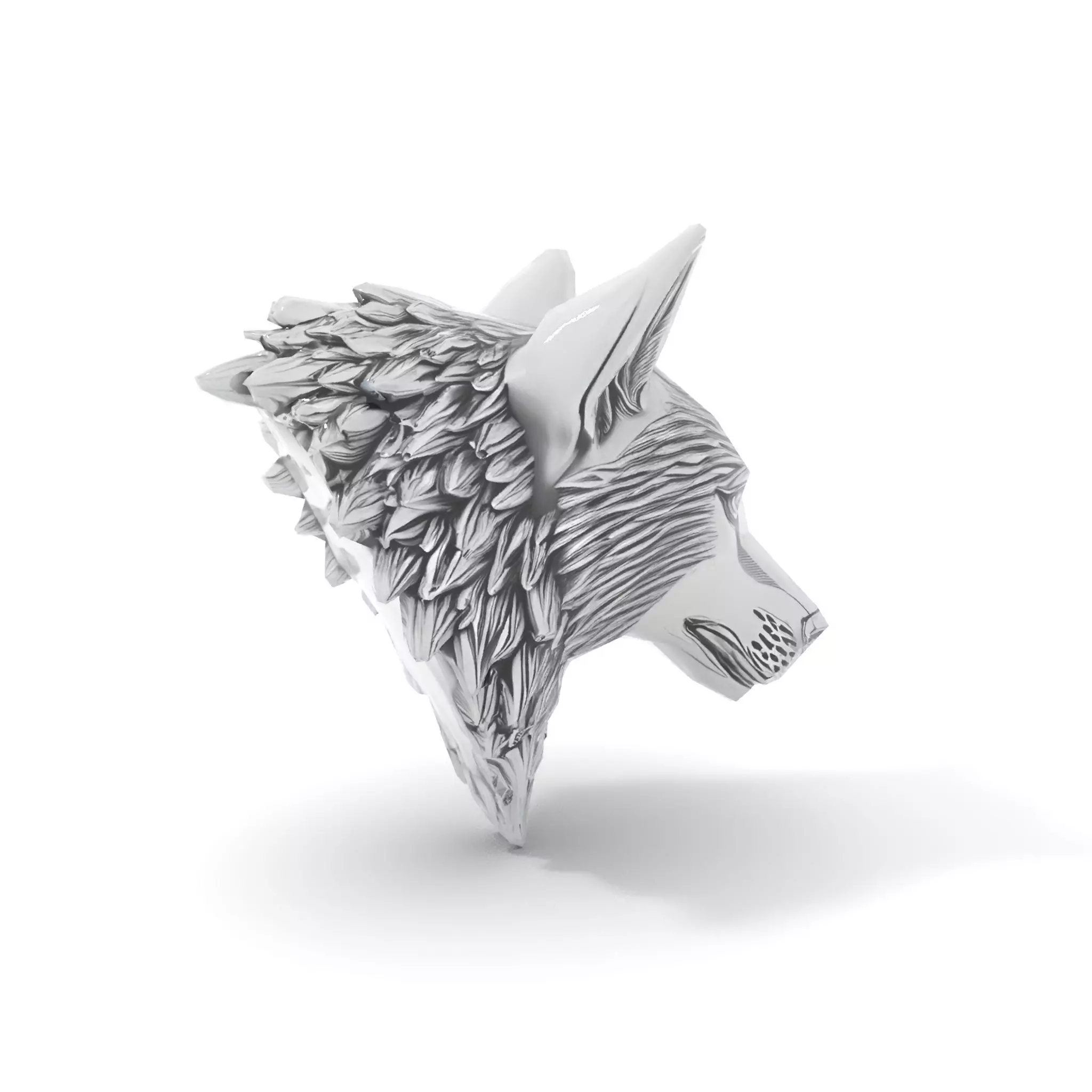 Silver Wolf Sculpture model pack Low-poly 3D model_8