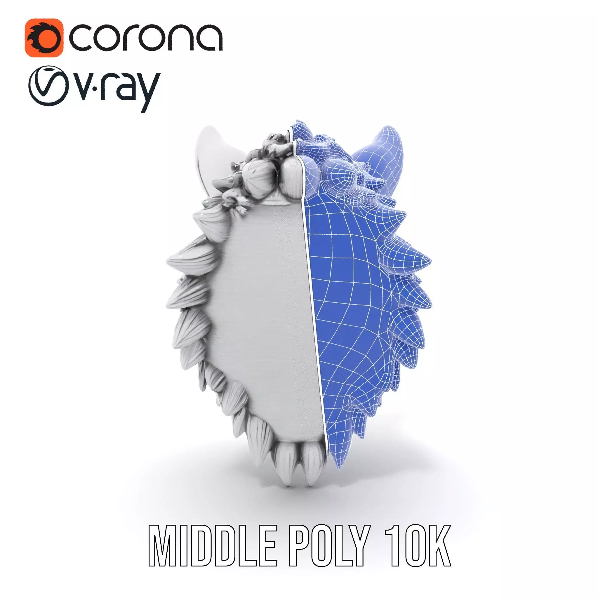 Silver Wolf Sculpture model pack Low-poly 3D model_26