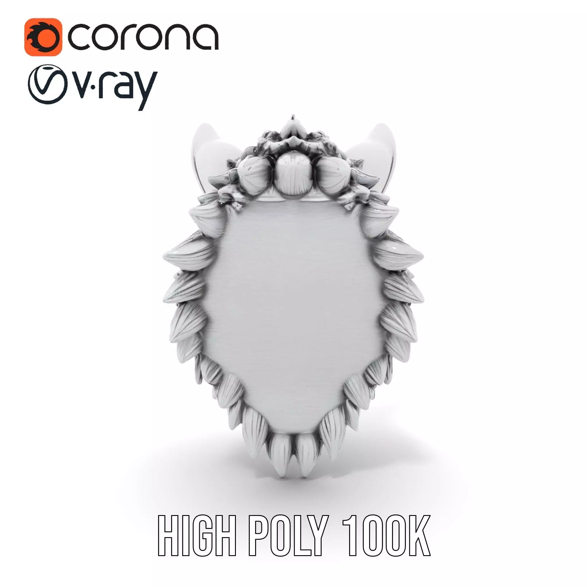 Silver Wolf Sculpture model pack Low-poly 3D model_12