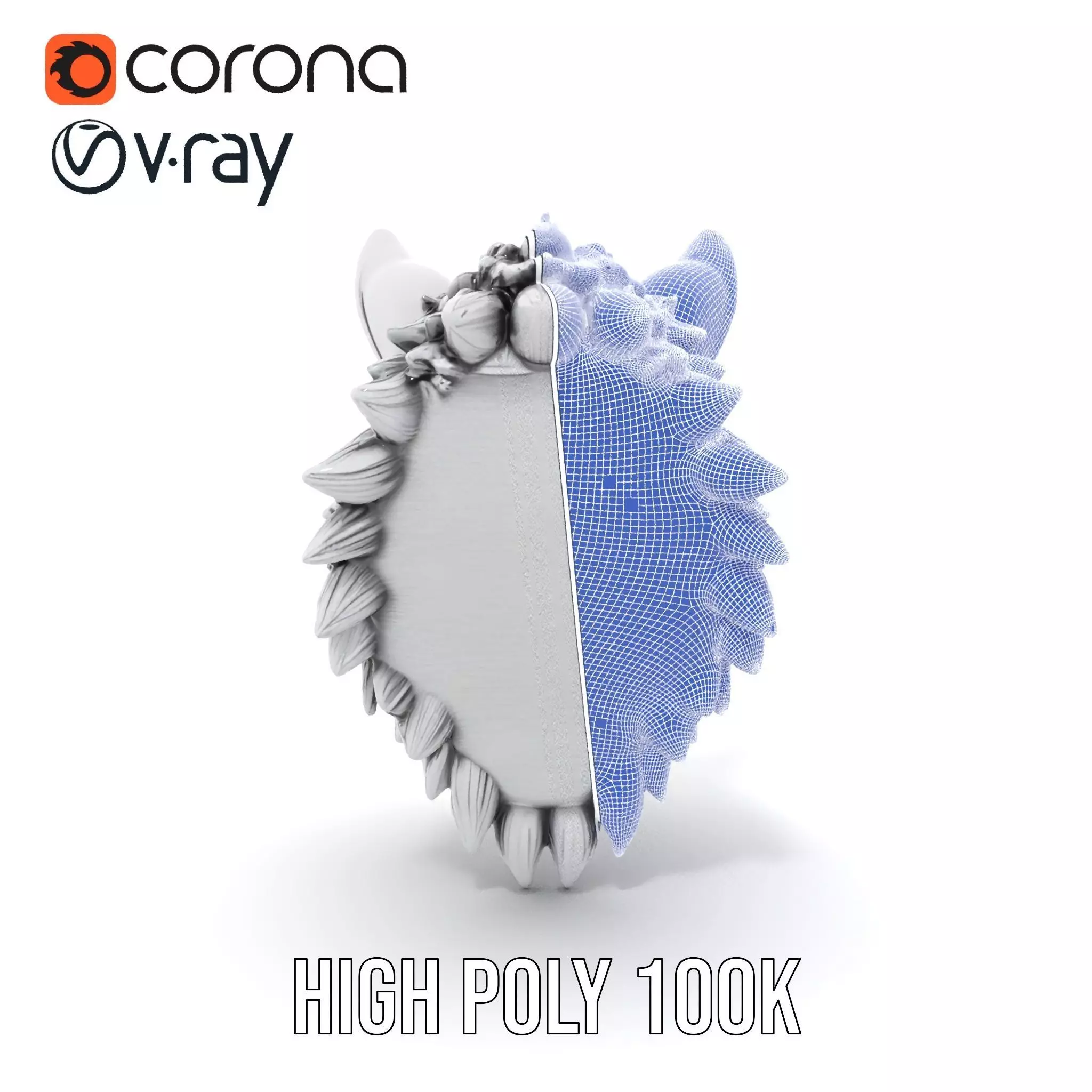 Silver Wolf Sculpture model pack Low-poly 3D model_32