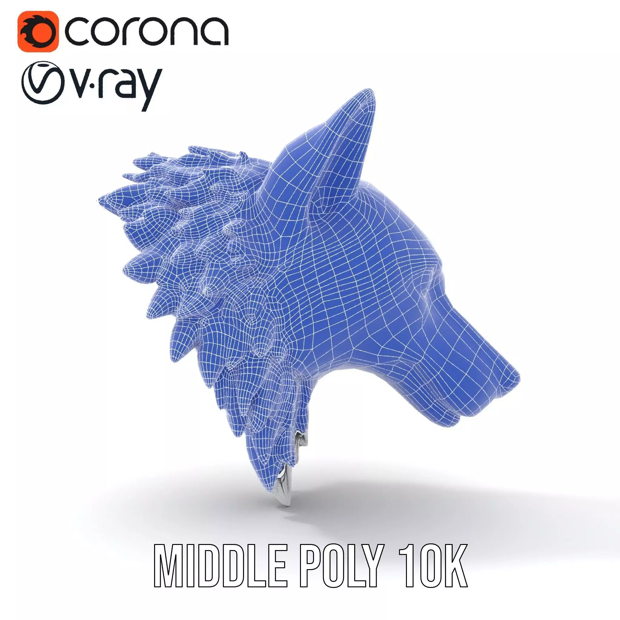 Silver Wolf Sculpture model pack Low-poly 3D model_29