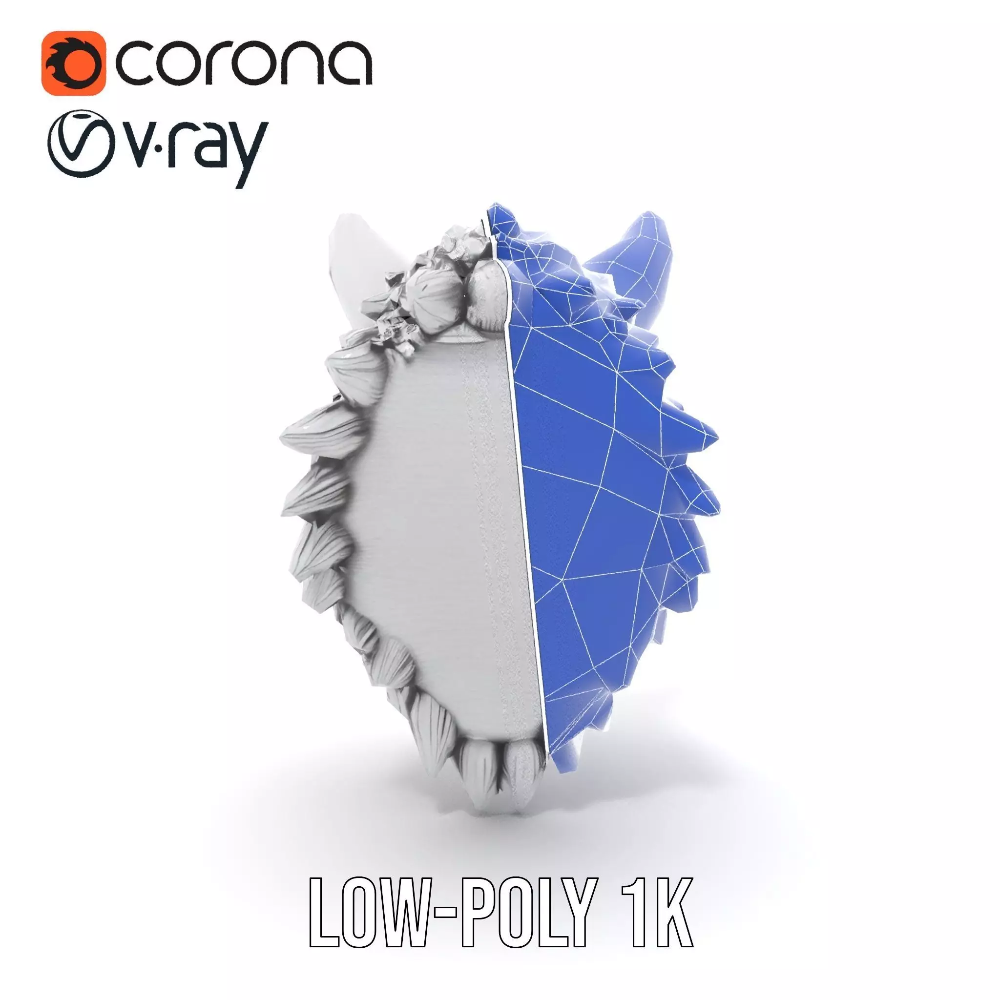 Silver Wolf Sculpture model pack Low-poly 3D model_27