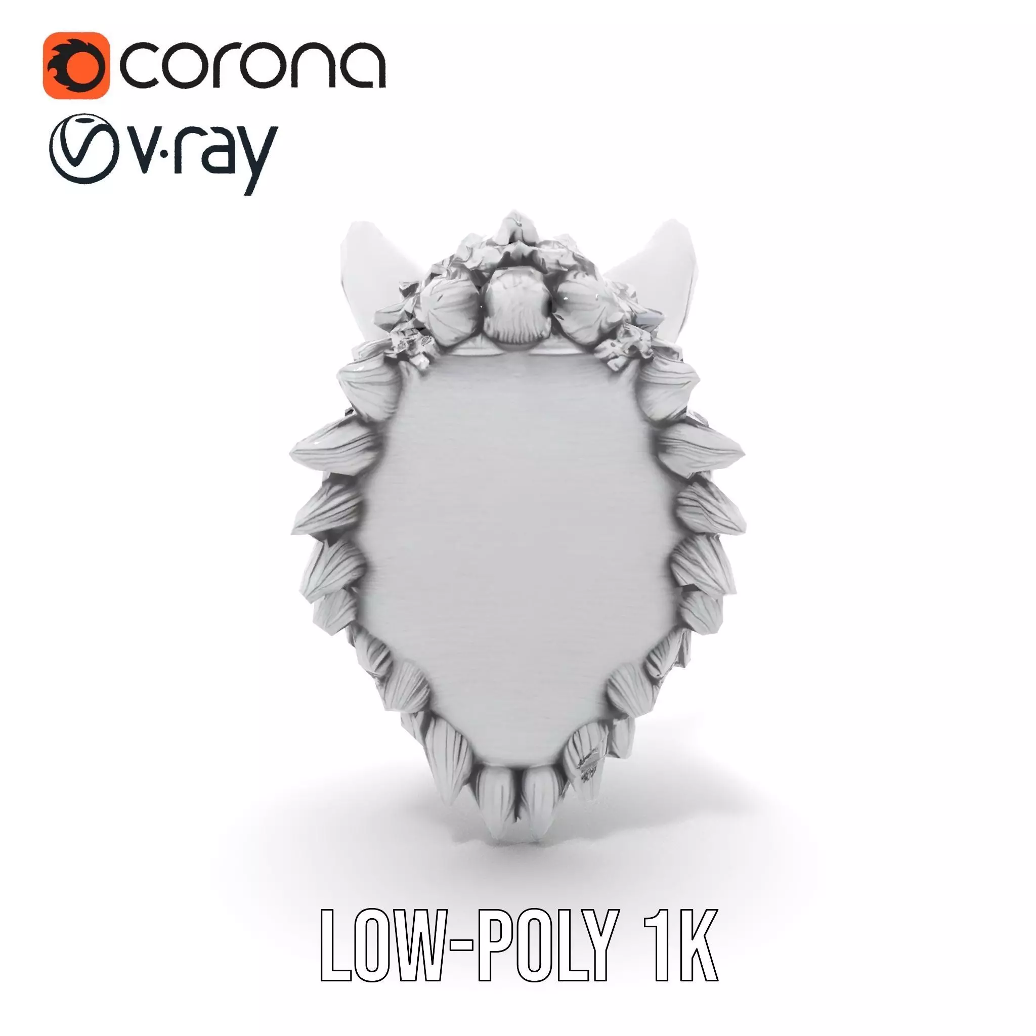 Silver Wolf Sculpture model pack Low-poly 3D model_17