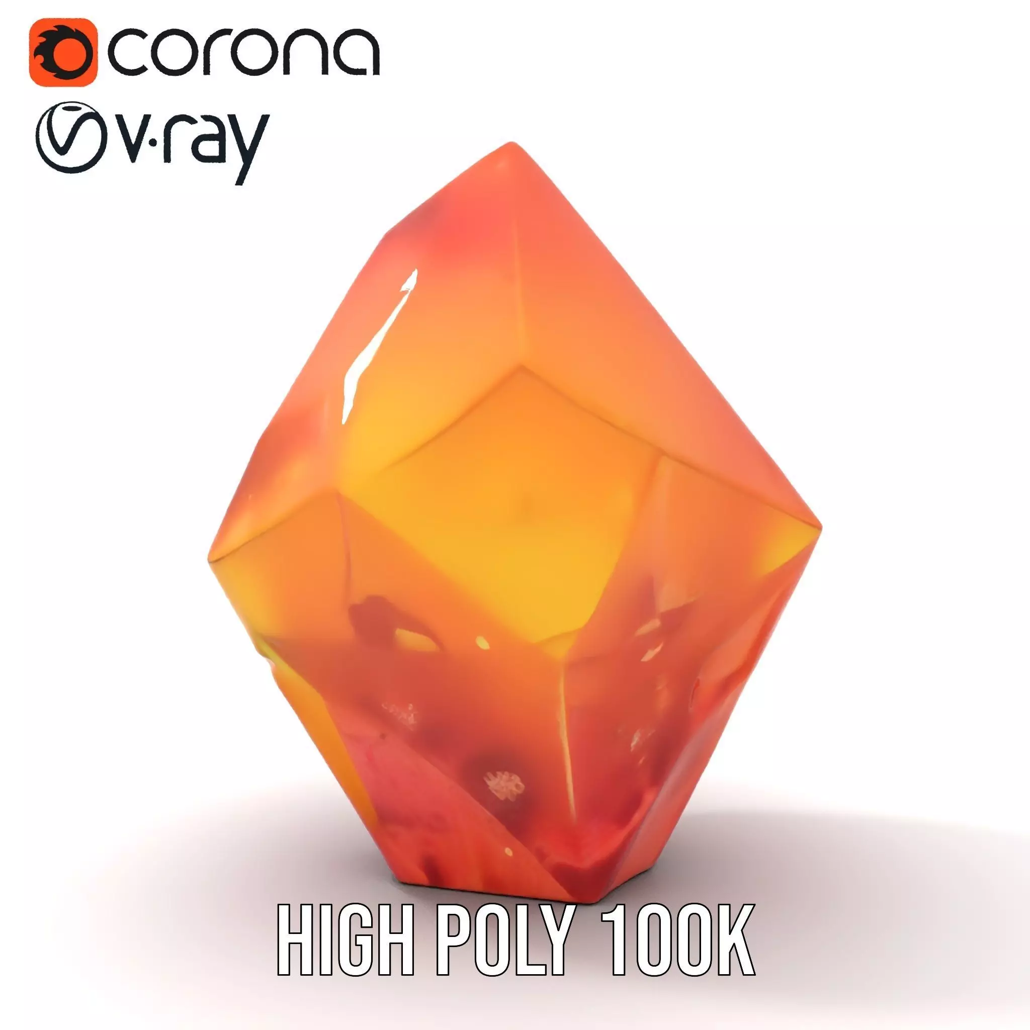Sunlit Gemstone model pack Low-poly 3D model_31