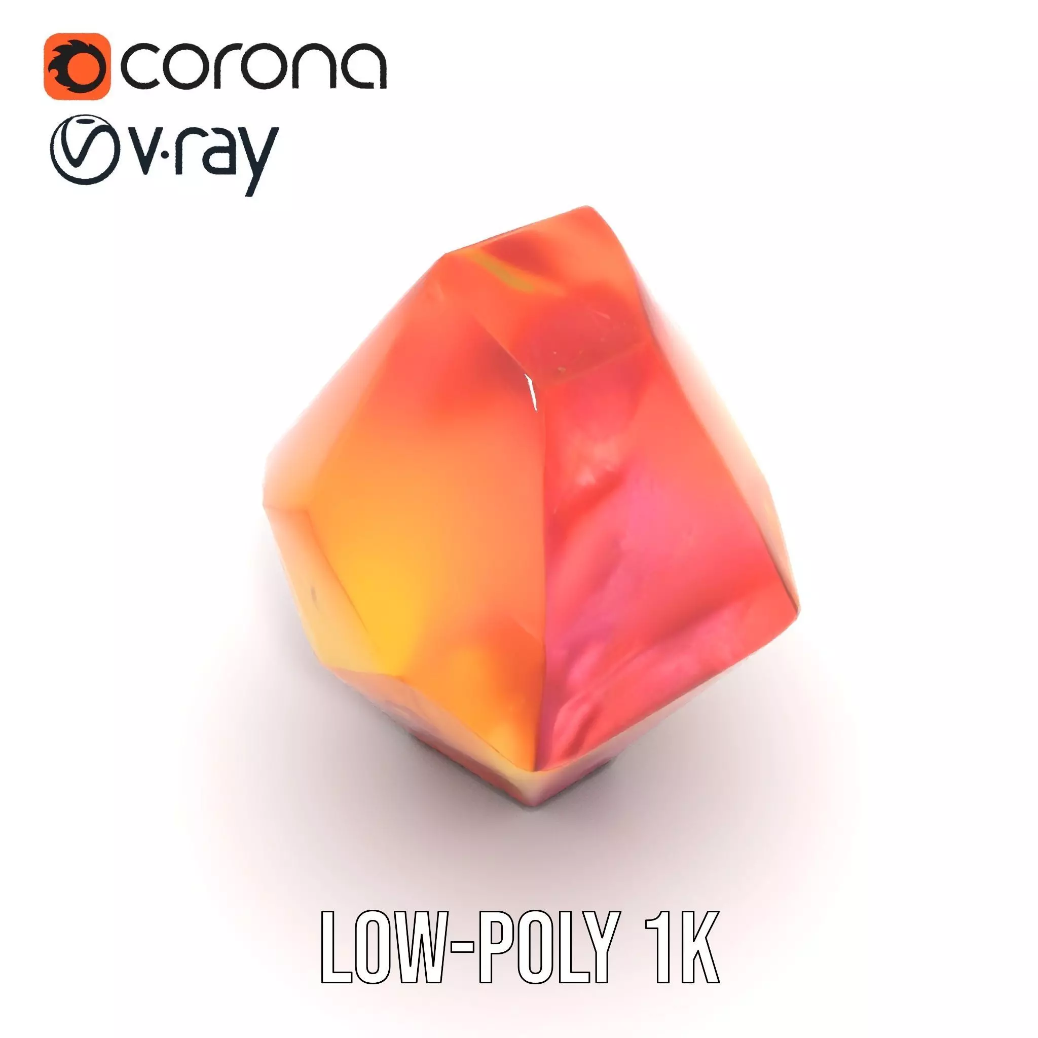 Sunlit Gemstone model pack Low-poly 3D model_17