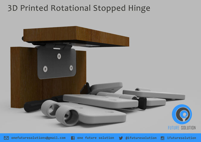 3D Printed Rotational Stopped Hinge Free 3D print model