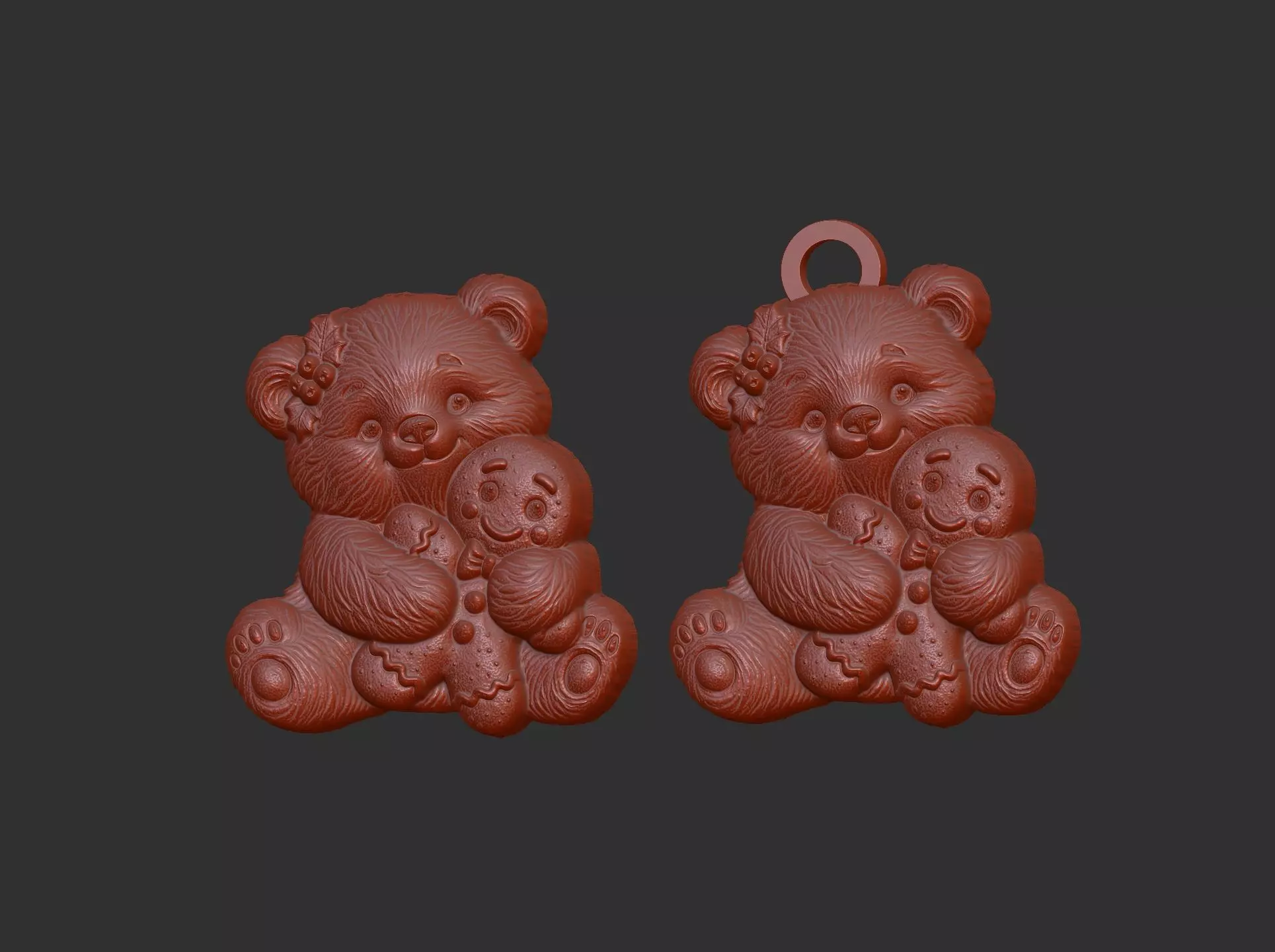 teddy with christmas cookie decor  3D print model_20