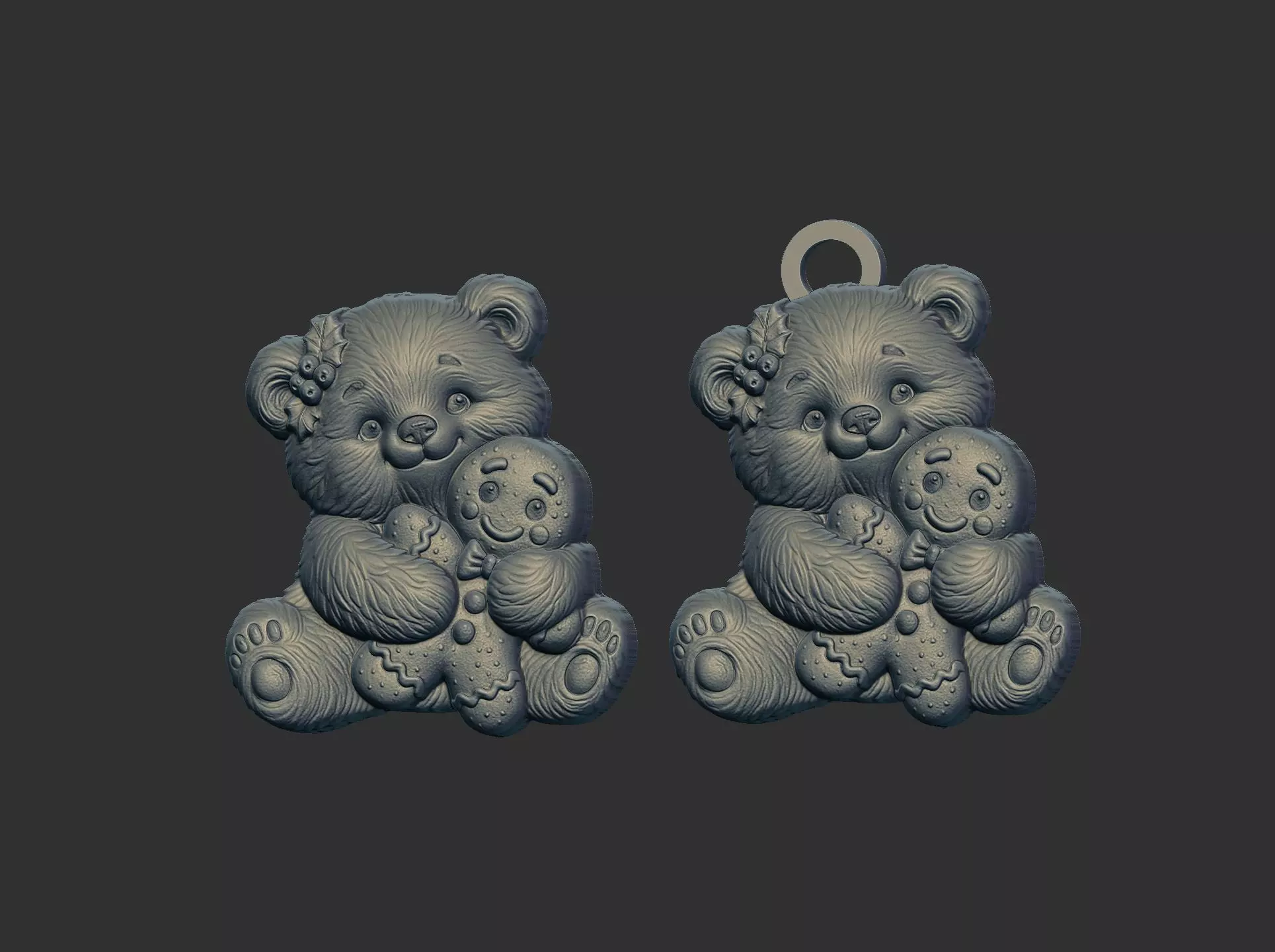 teddy with christmas cookie decor  3D print model_21