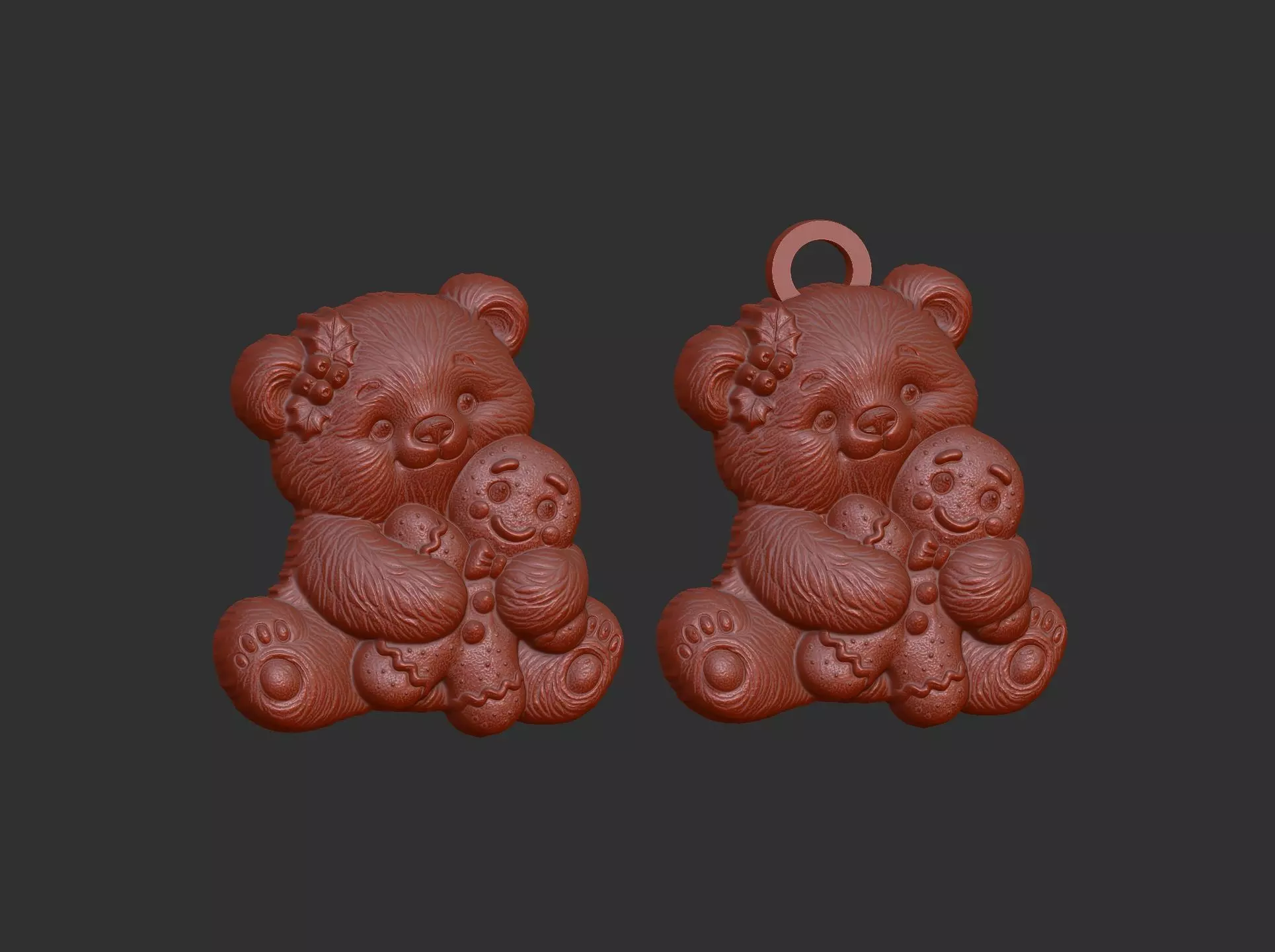 teddy with christmas cookie decor  3D print model_19
