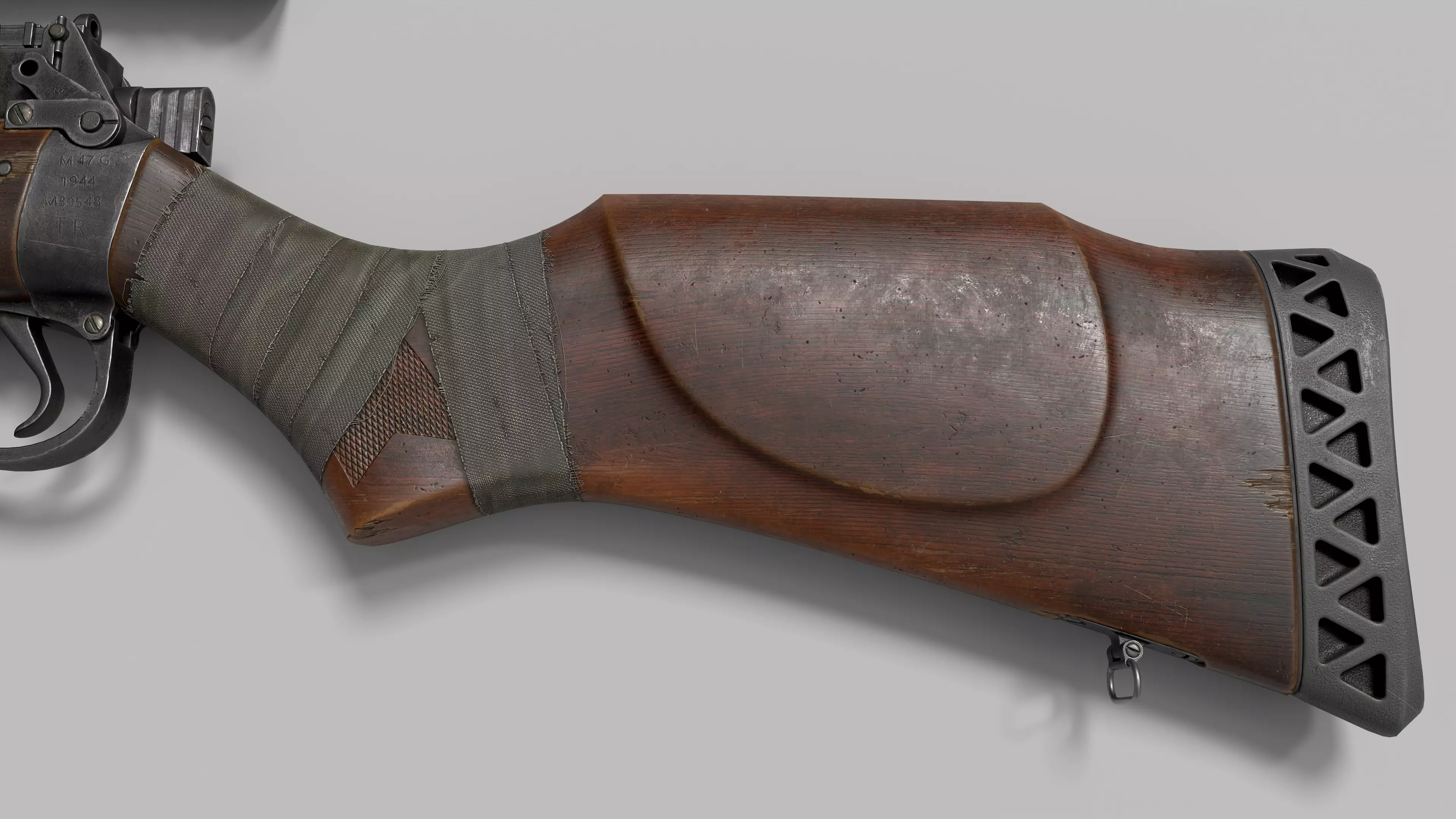 Lee-Enfield De Lisle rifle Low-poly 3D model_4