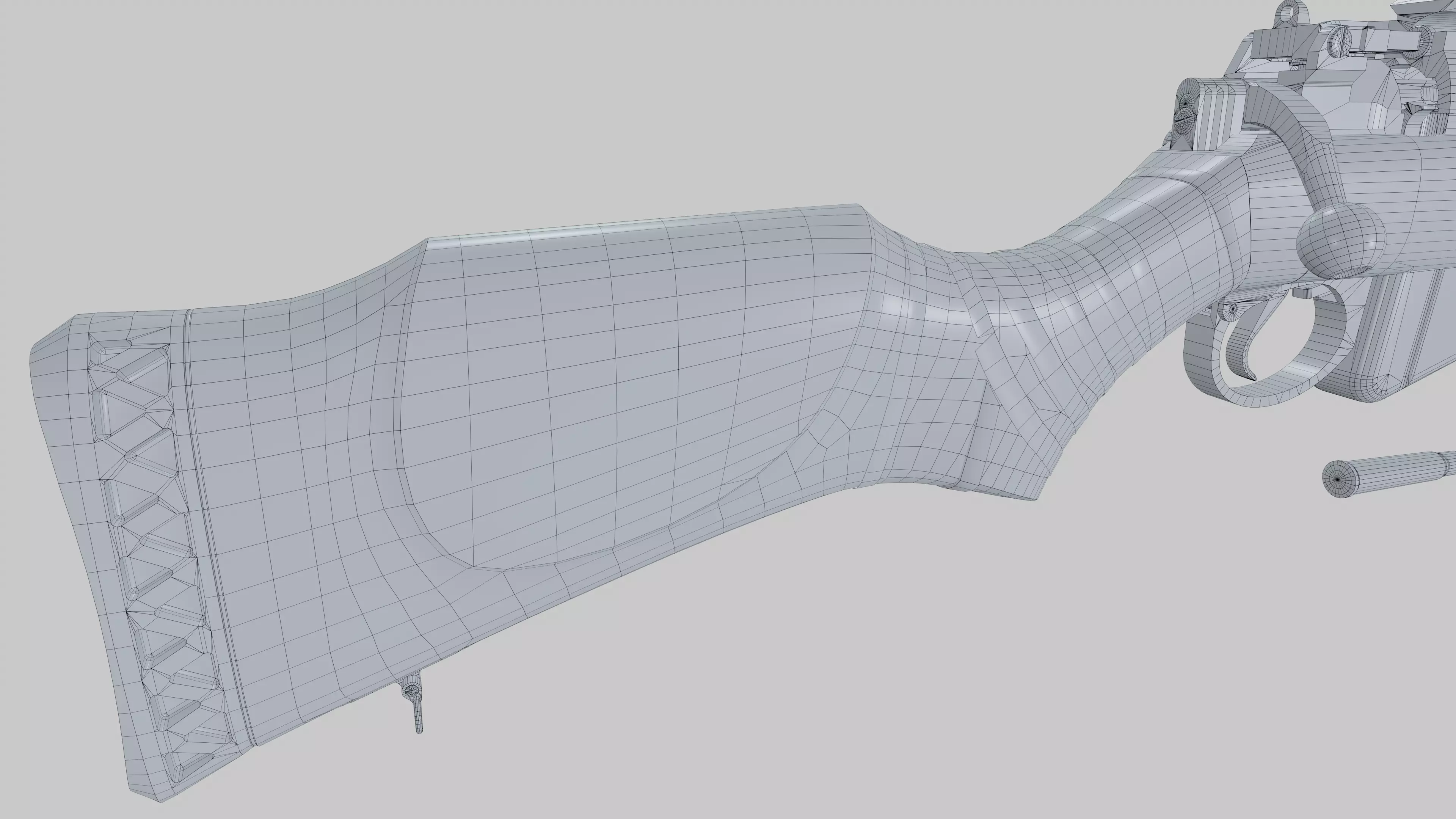 Lee-Enfield De Lisle rifle Low-poly 3D model_12