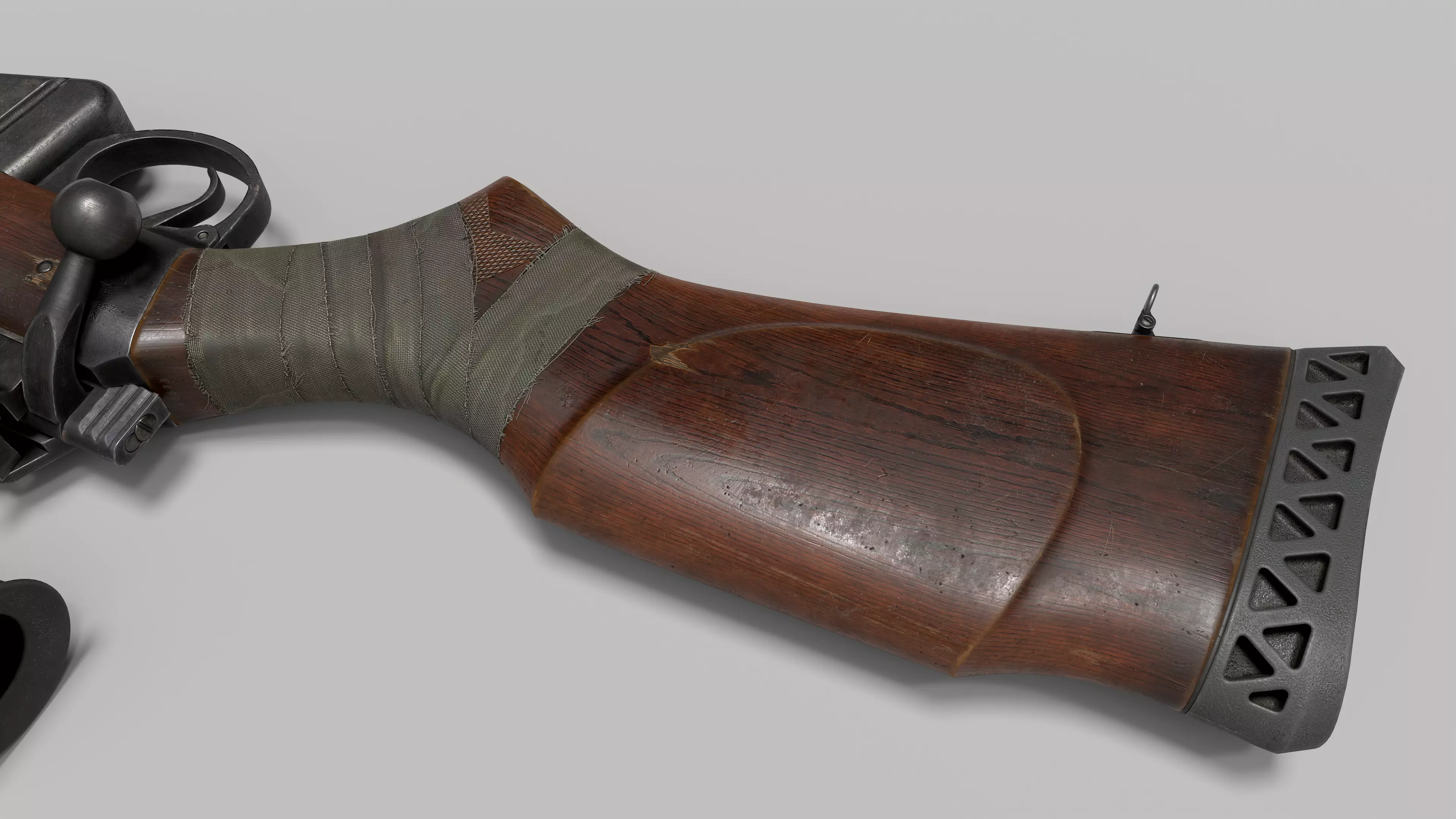 Lee-Enfield De Lisle rifle Low-poly 3D model_5