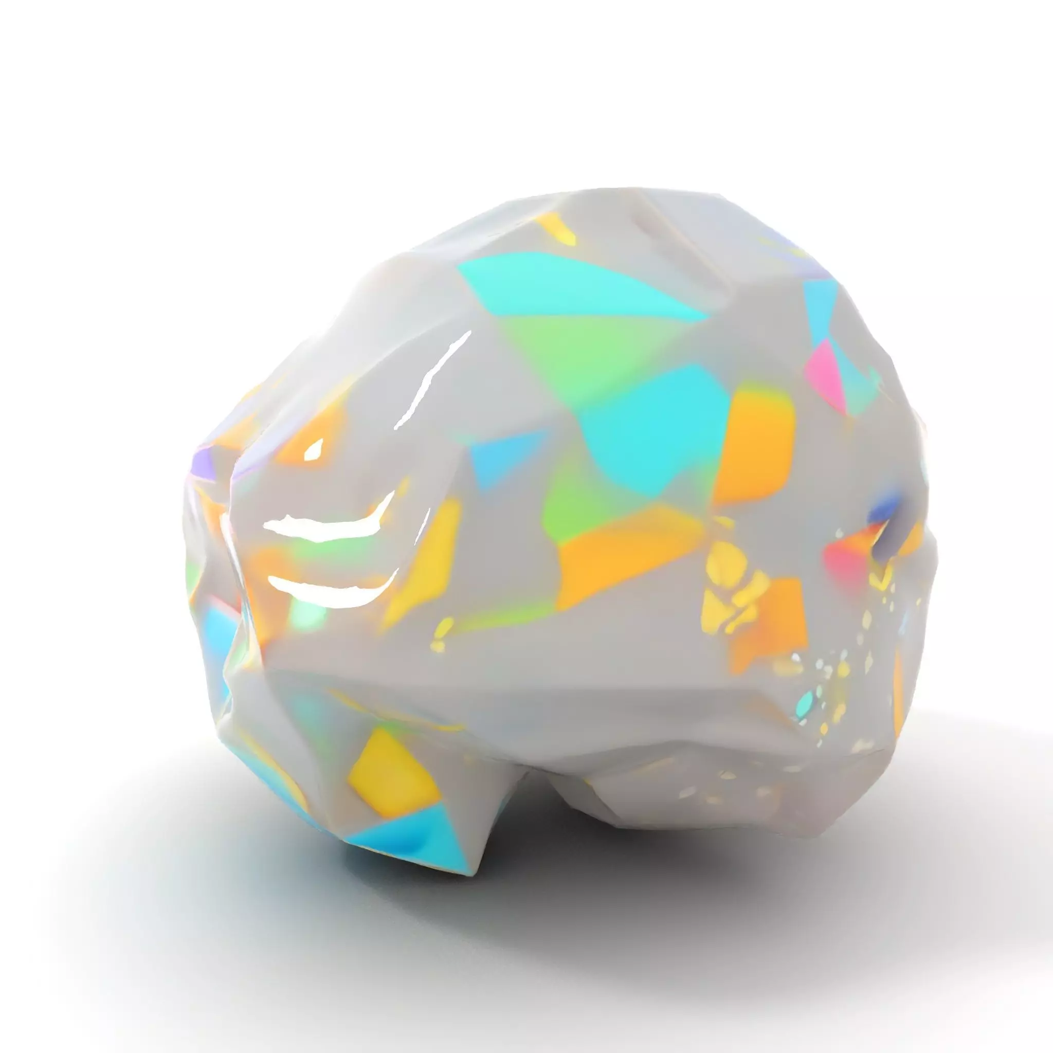 Iridescent Diamond Gem model pack Low-poly 3D model_7