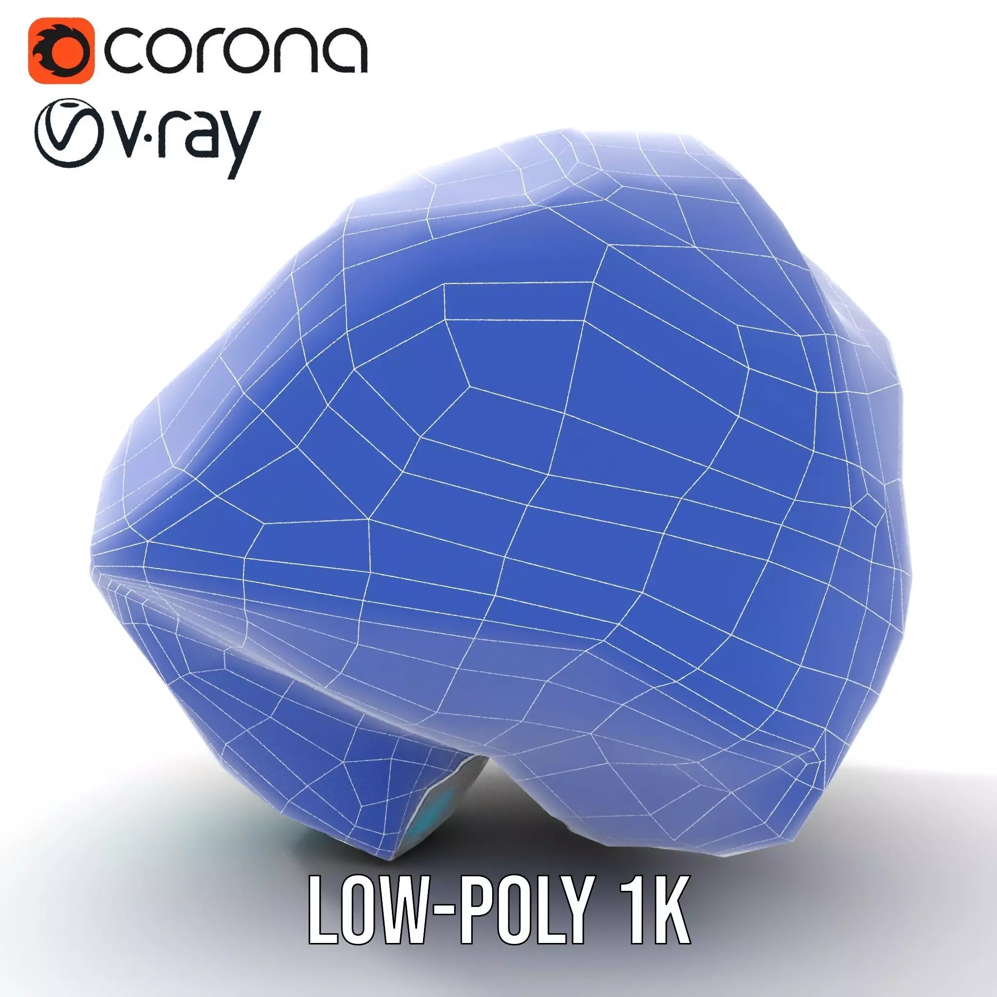 Iridescent Diamond Gem model pack Low-poly 3D model_17