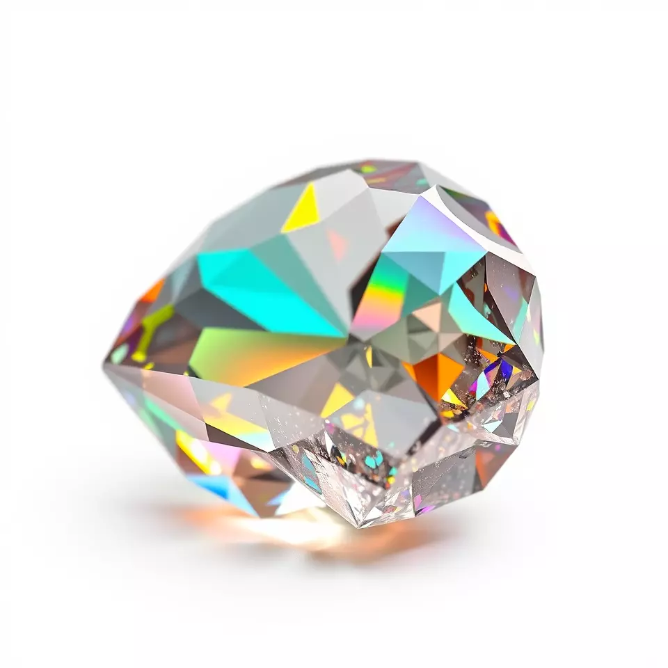 Iridescent Diamond Gem model pack Low-poly 3D model_3