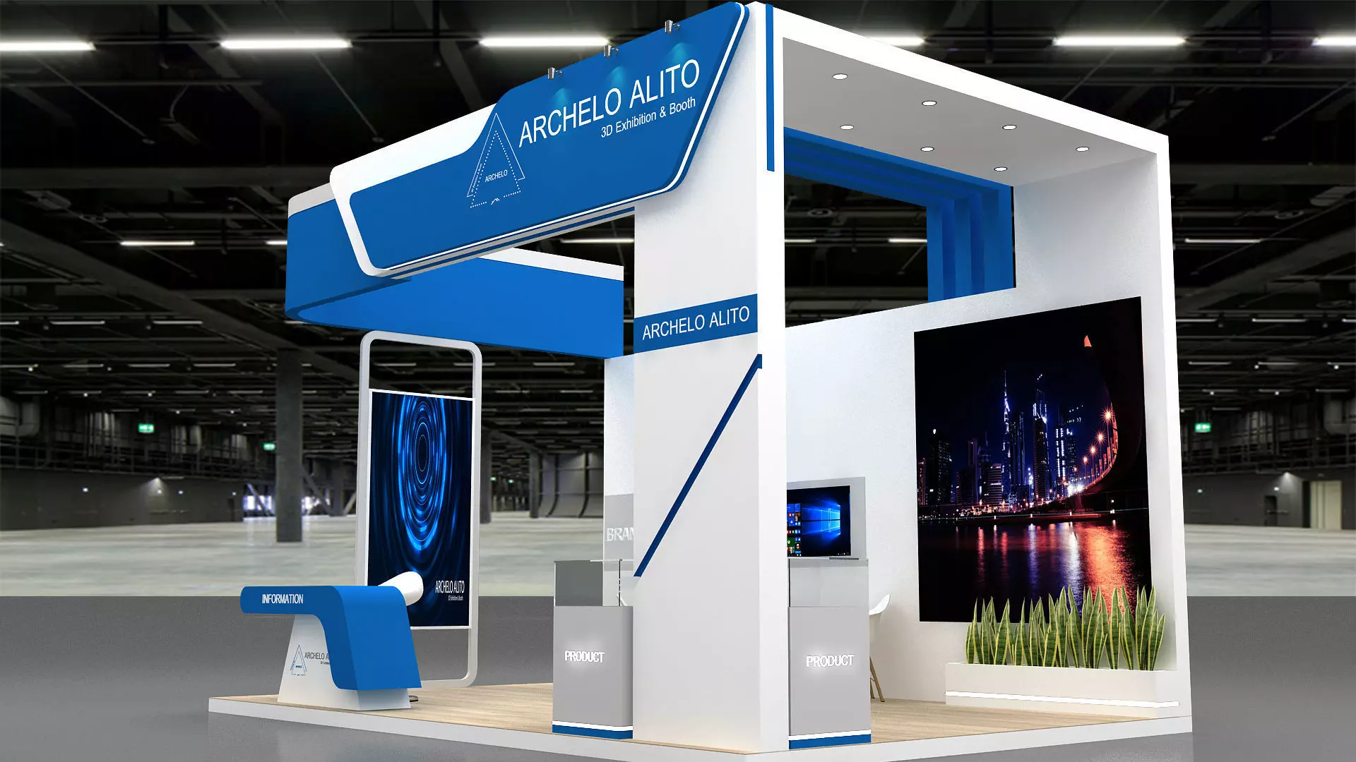 small booth 3d model Low-poly 3D model_9