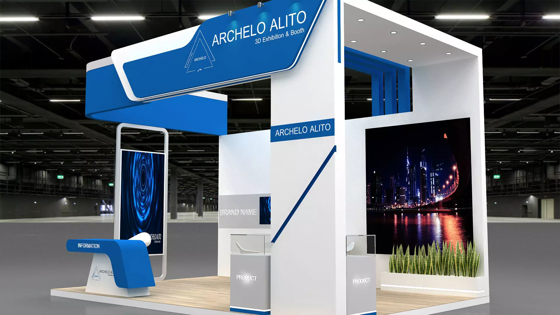 small booth 3d model Low-poly 3D model_6