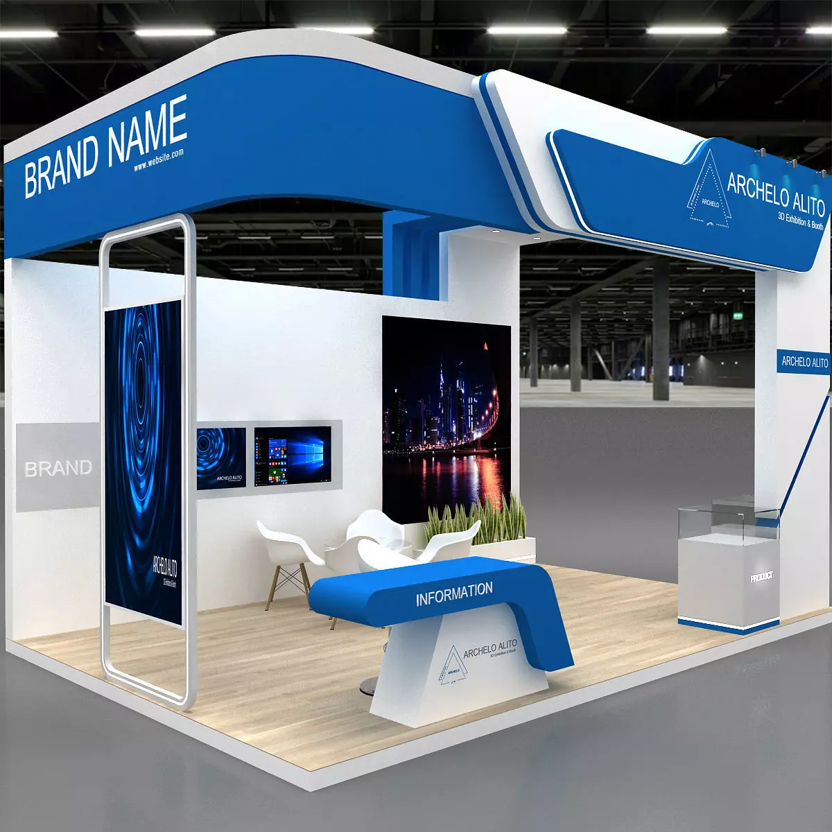 small booth 3d model Low-poly 3D model_10