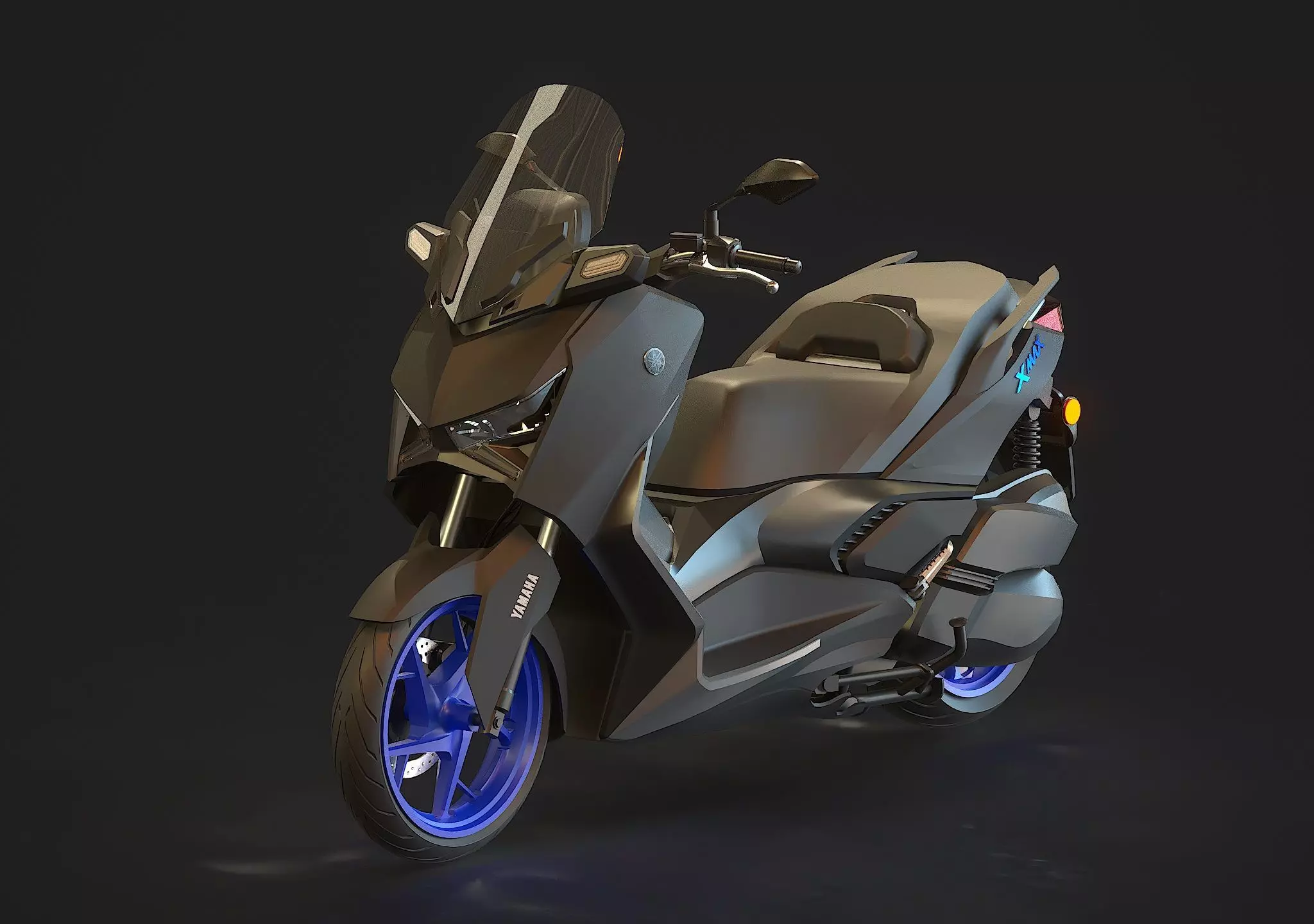 Base model Yamaha X Max 300 2024 3D model_0