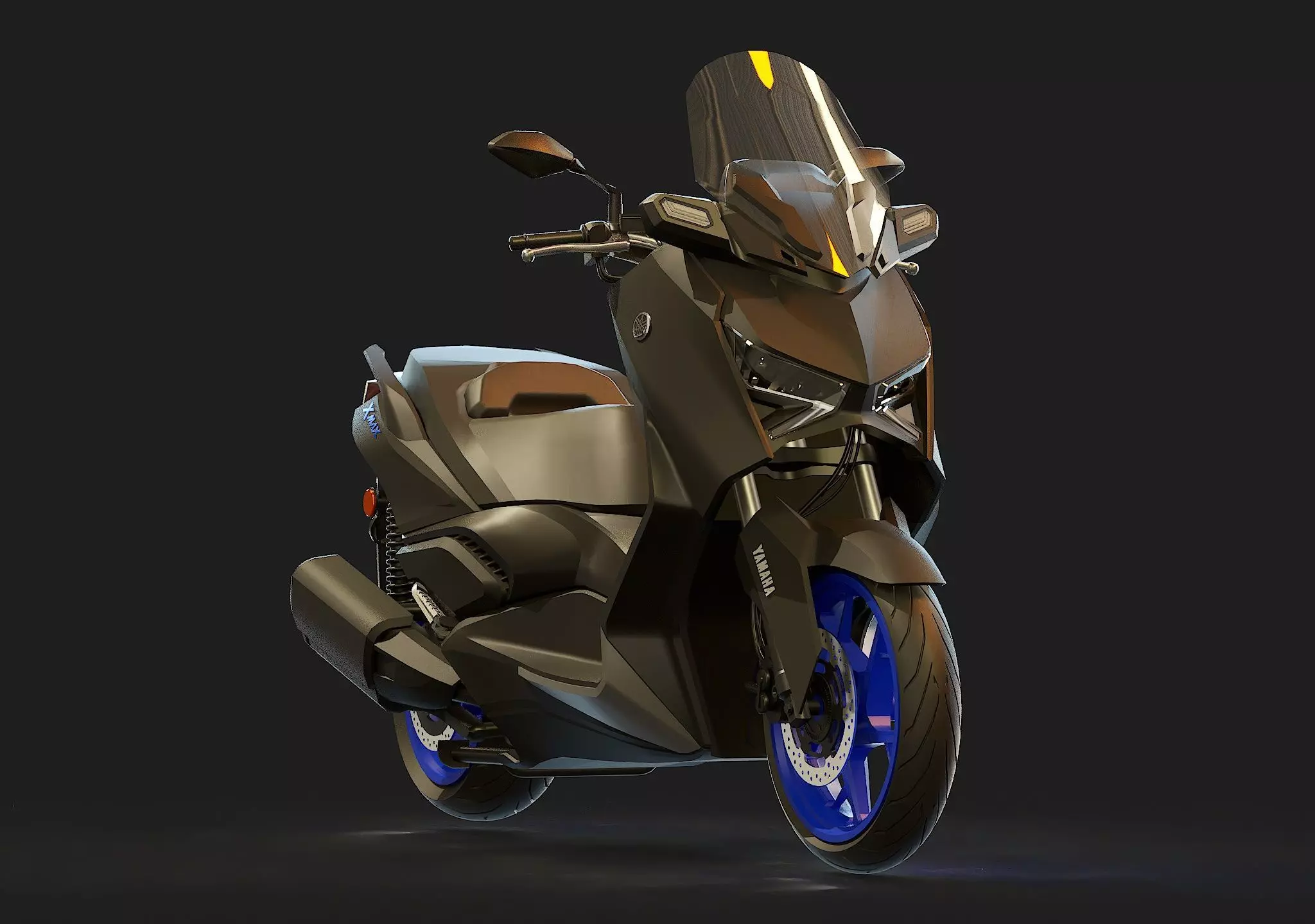 Base model Yamaha X Max 300 2024 3D model_8