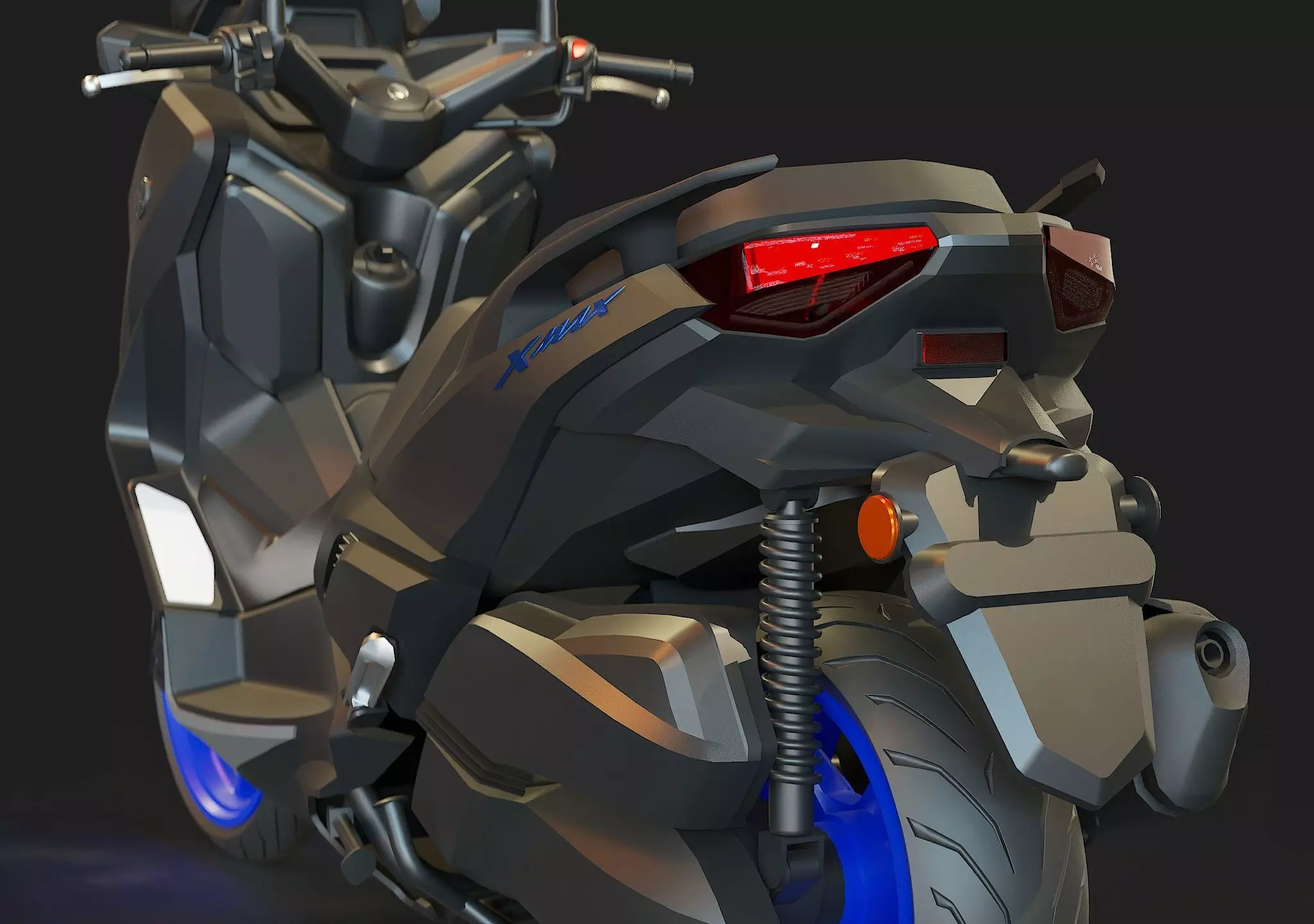 Base model Yamaha X Max 300 2024 3D model_11