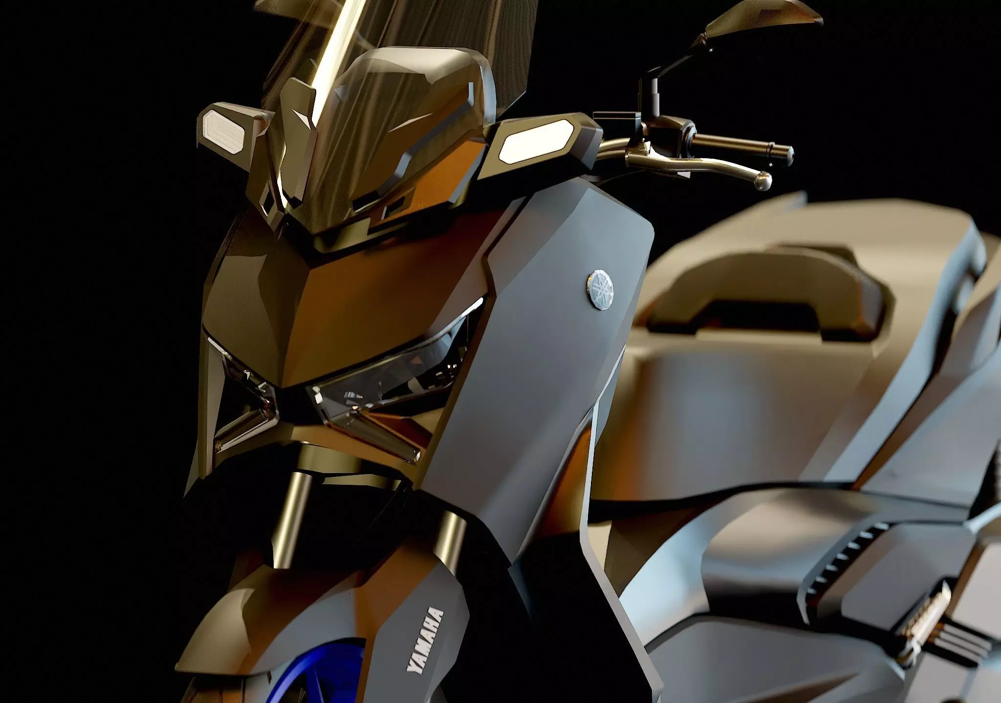 Base model Yamaha X Max 300 2024 3D model_10