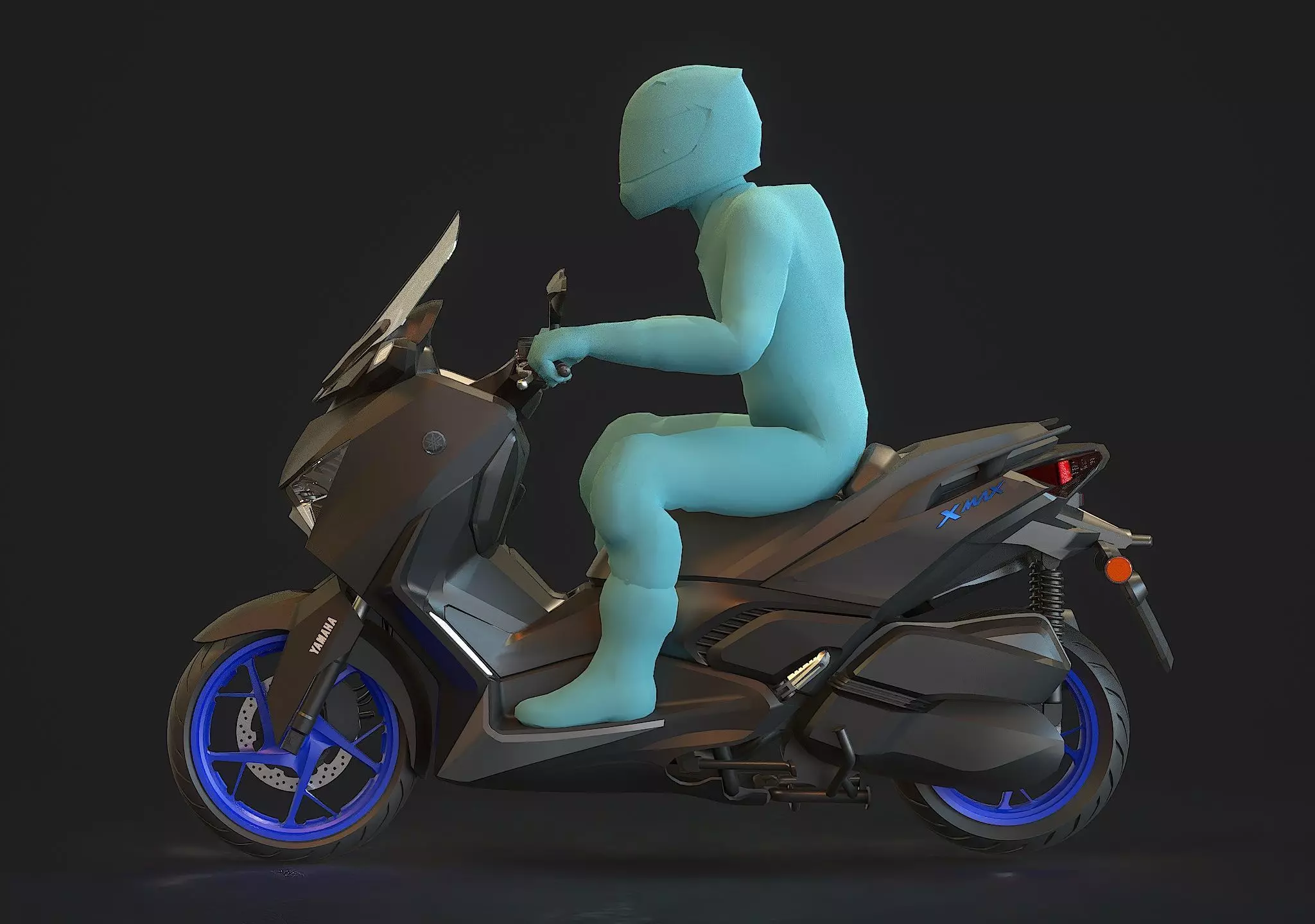 Base model Yamaha X Max 300 2024 3D model_12