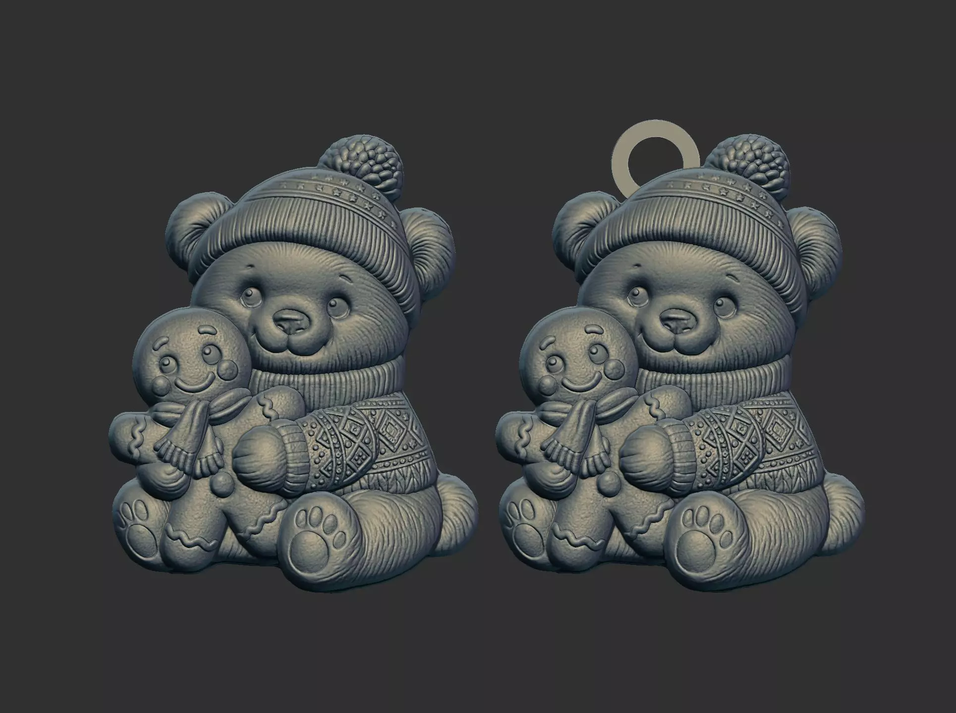 panda christmas cookie cnc model 3D print model_0