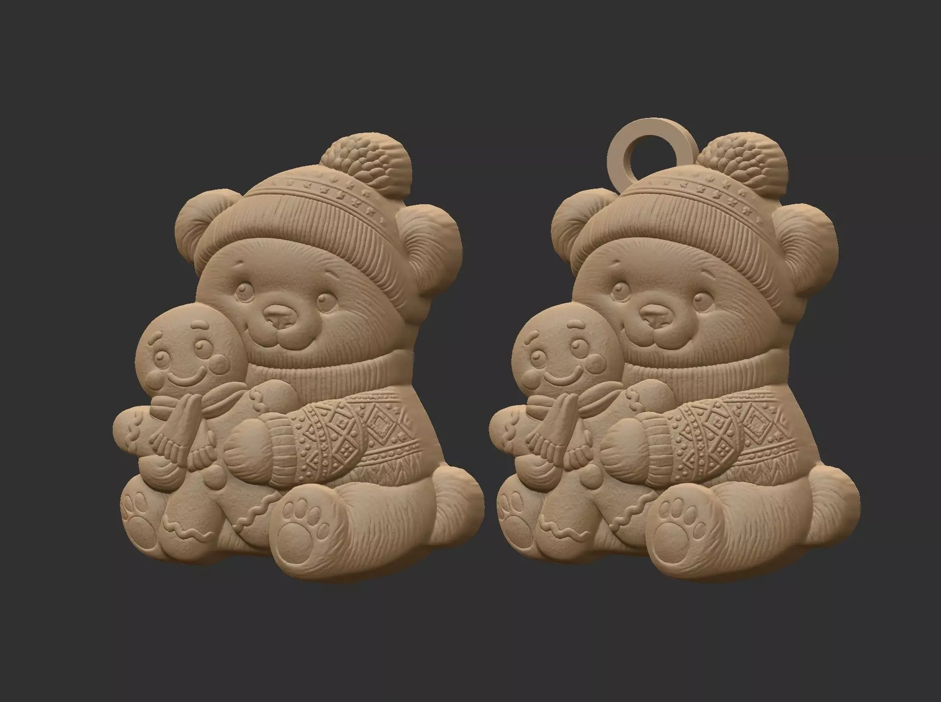 panda christmas cookie cnc model 3D print model_7