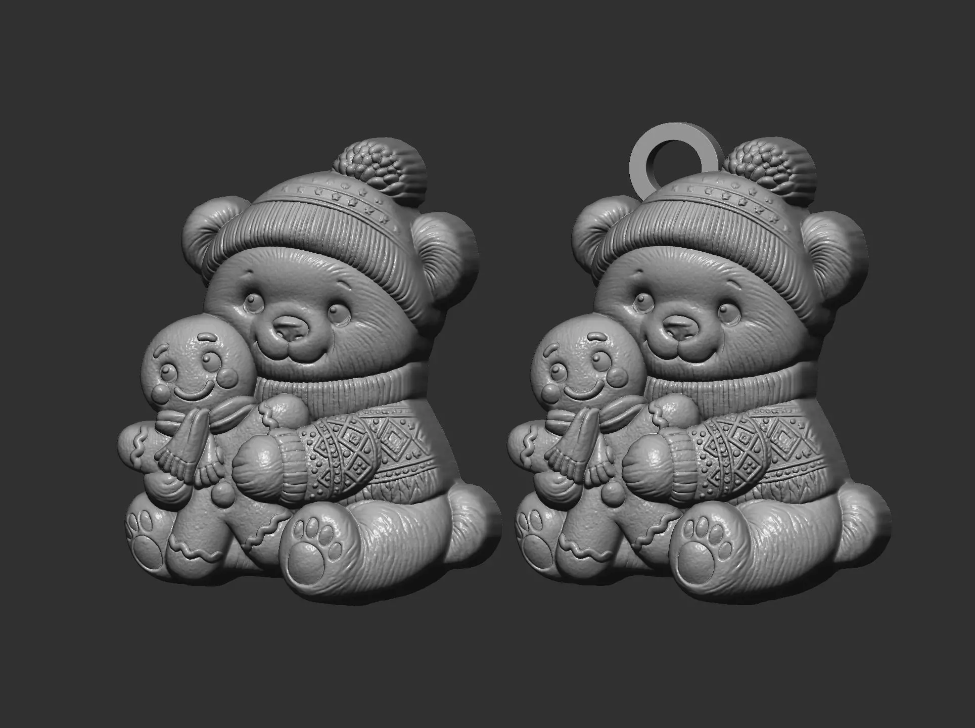 panda christmas cookie cnc model 3D print model_10