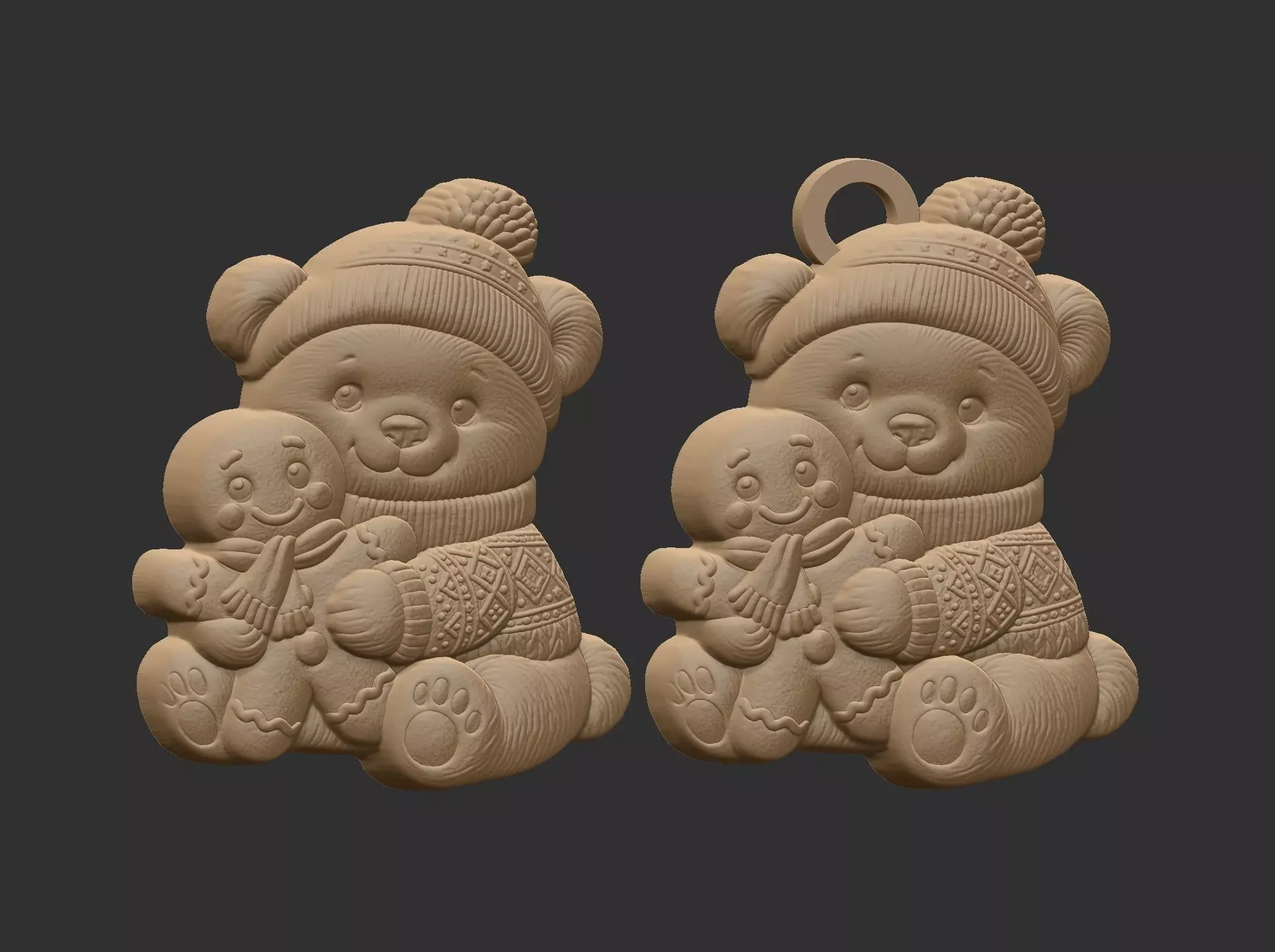 panda christmas cookie cnc model 3D print model_24