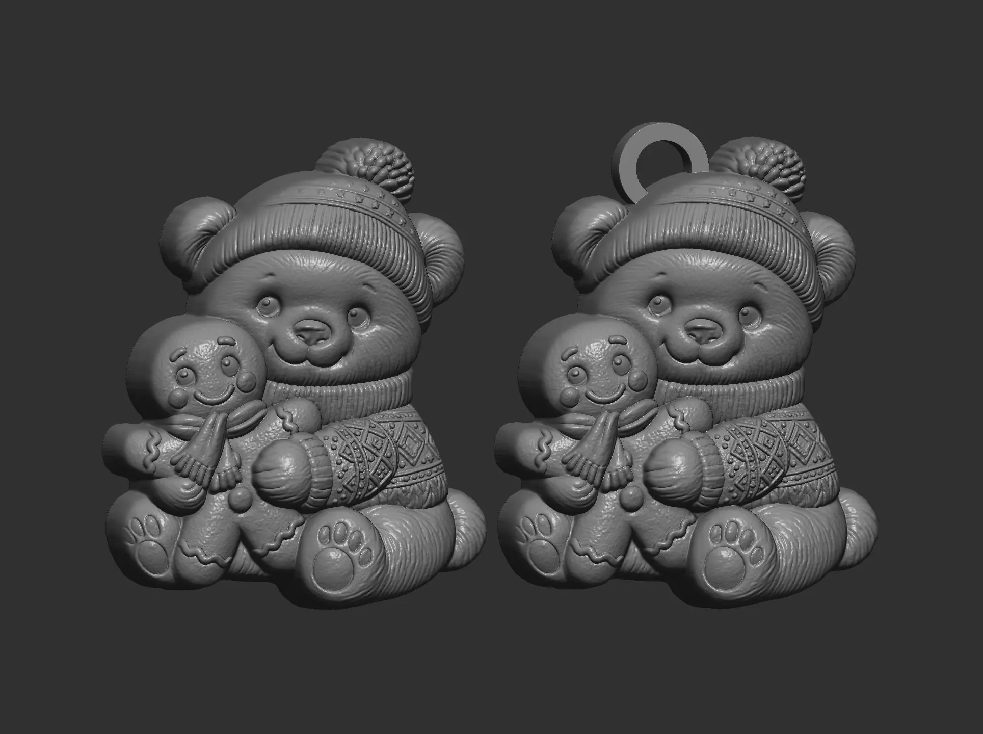 panda christmas cookie cnc model 3D print model_23