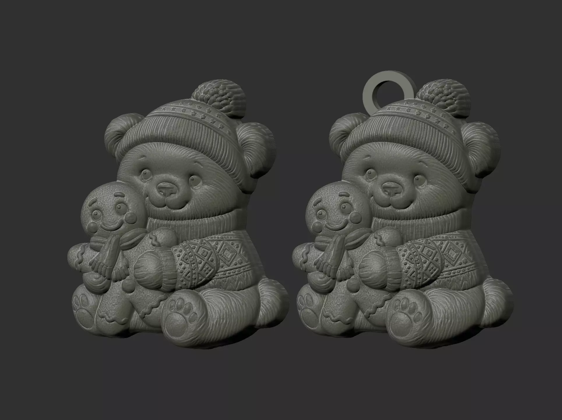 panda christmas cookie cnc model 3D print model_6