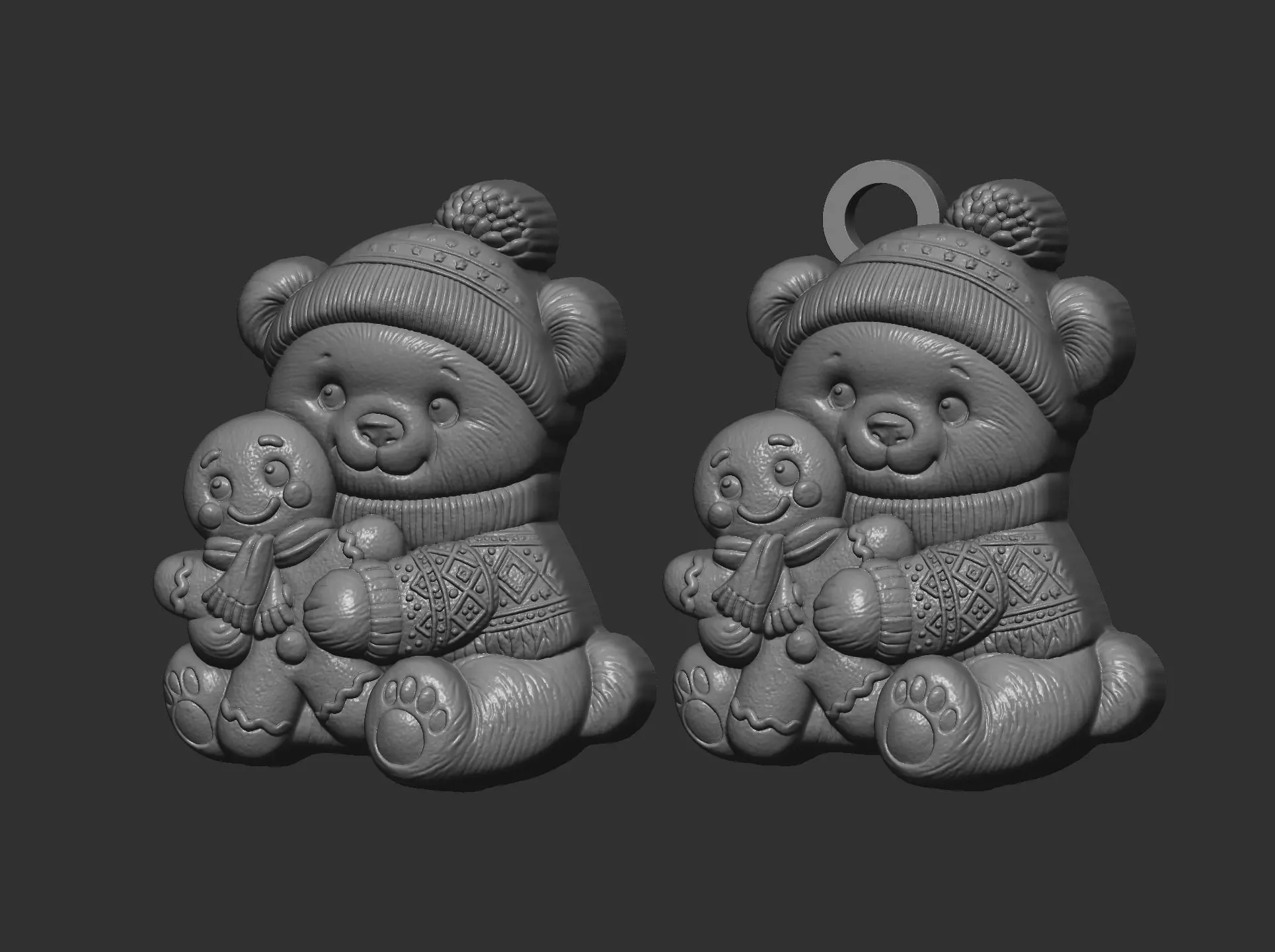 panda christmas cookie cnc model 3D print model_8