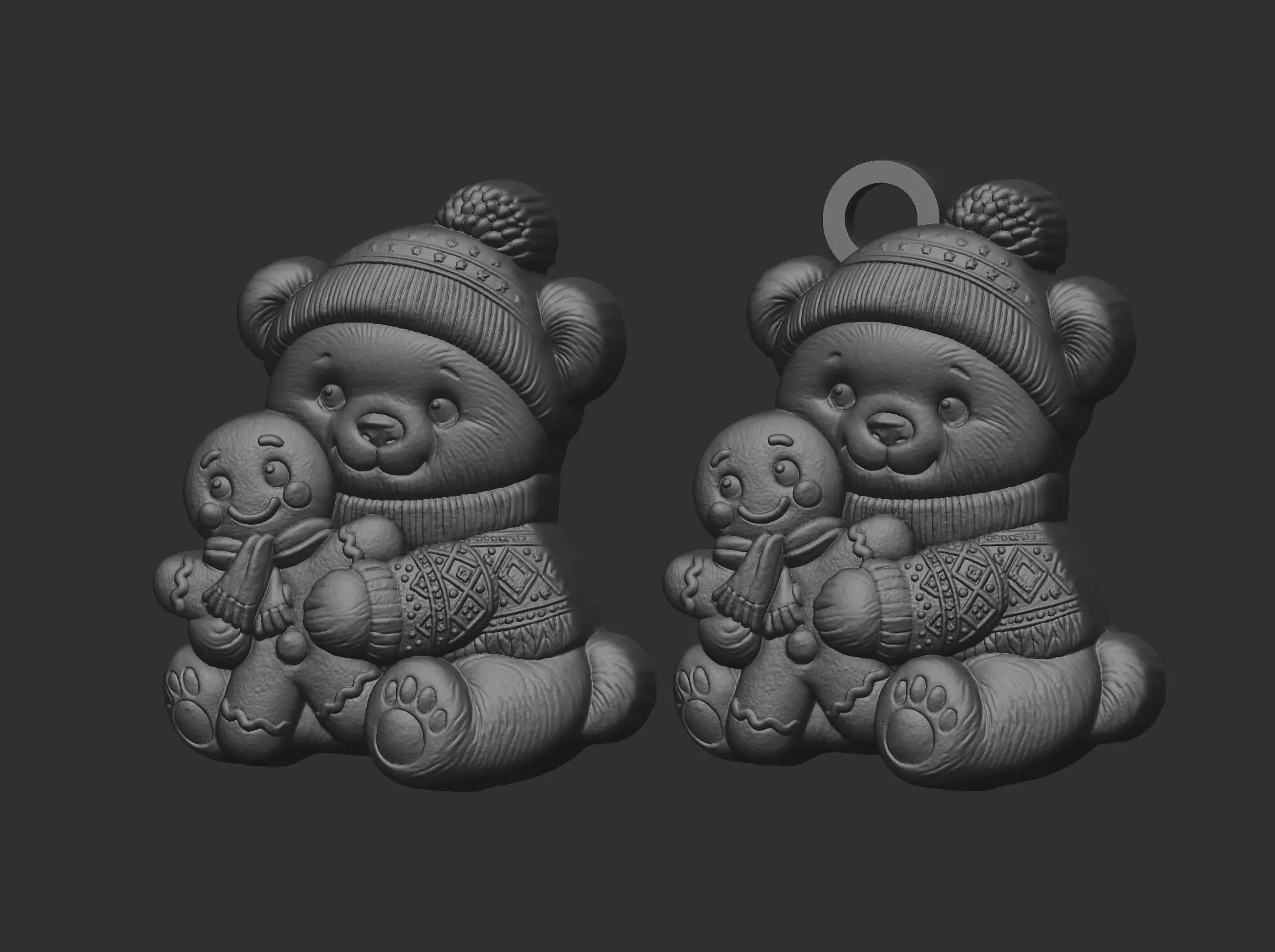 panda christmas cookie cnc model 3D print model_9