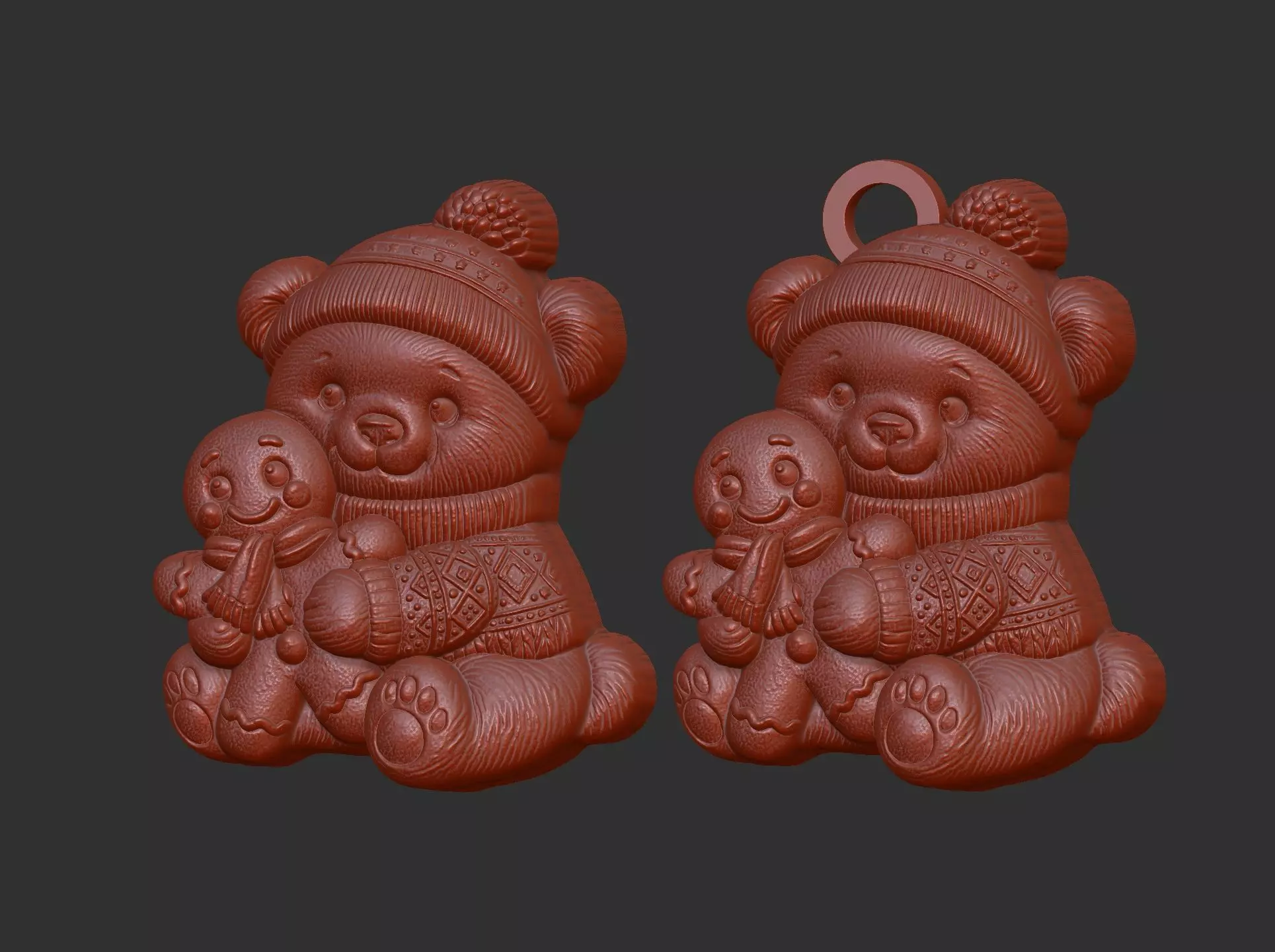 panda christmas cookie cnc model 3D print model_2